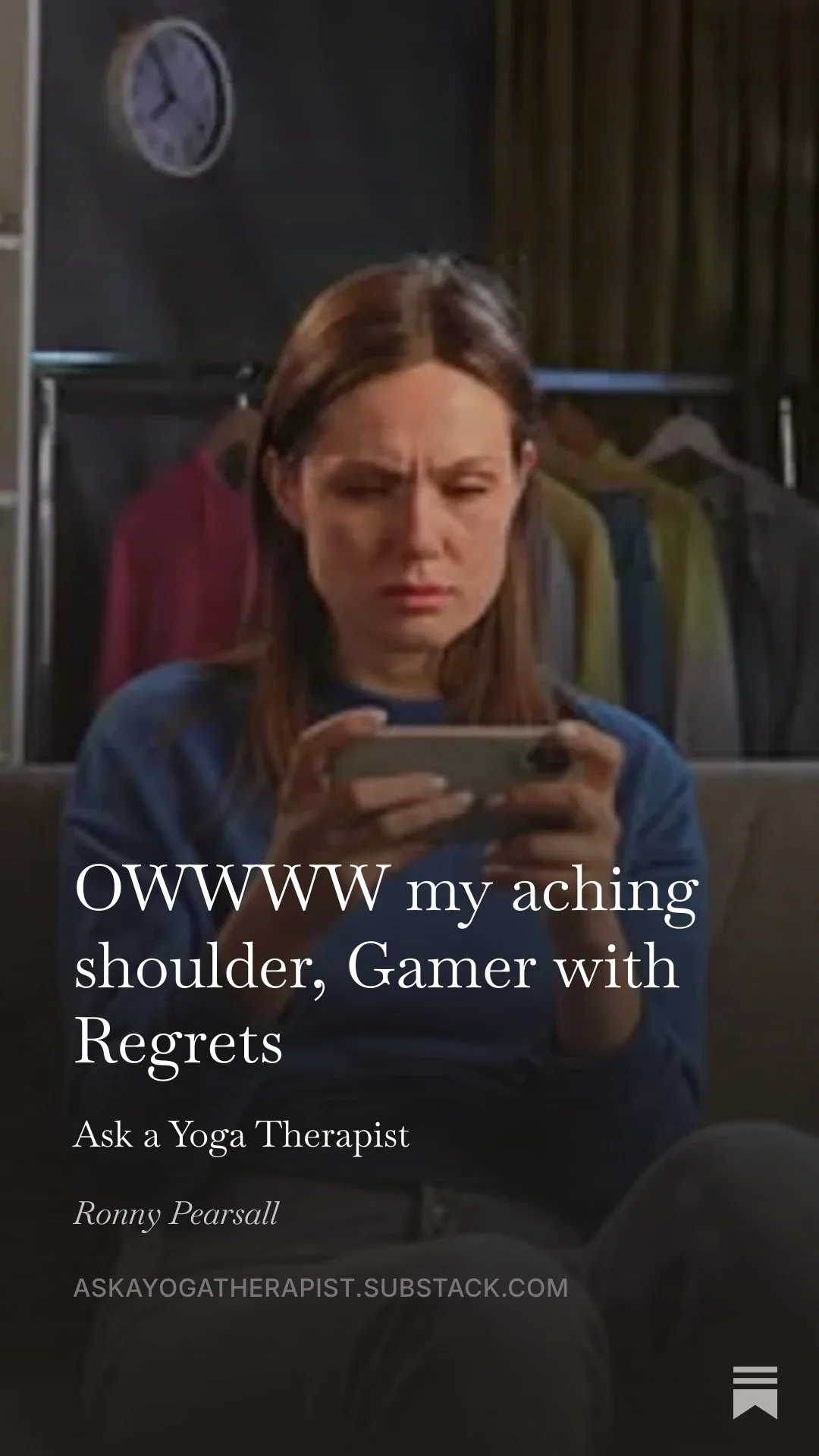 Gamer with Regrets, Ow, my aching shoulder