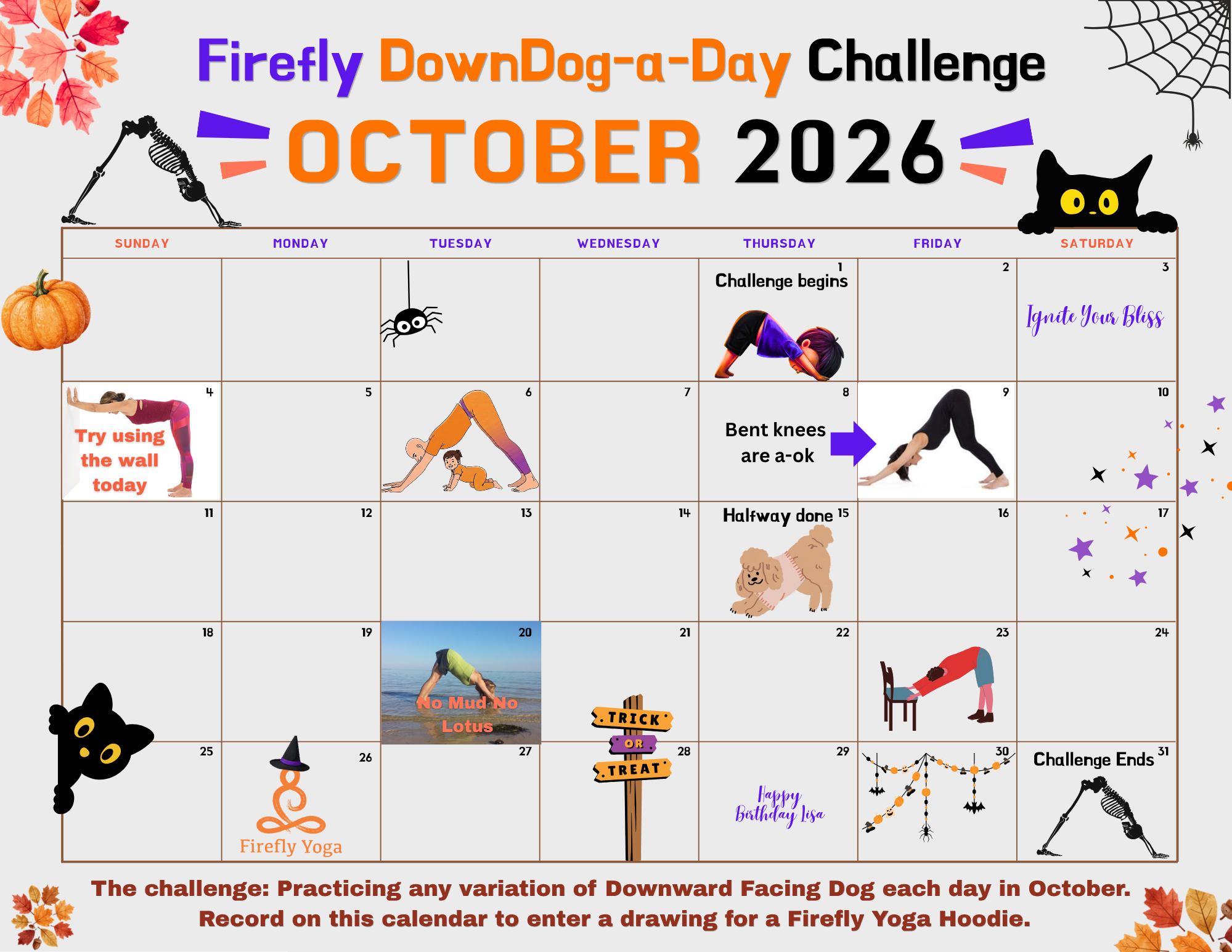 Firefly Down dog  Challenge Calendar October 2026.png