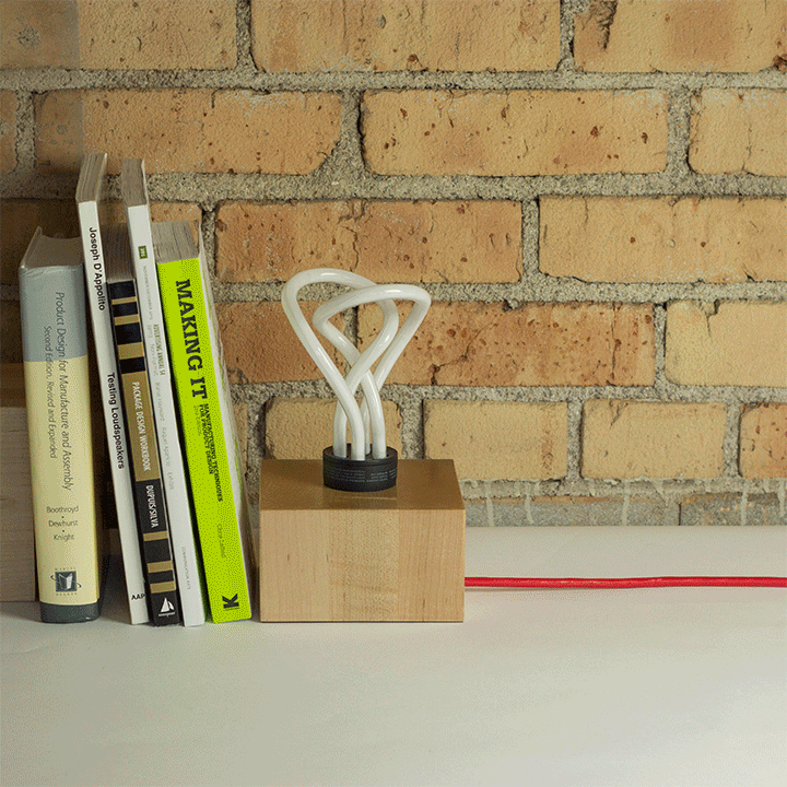 designer lamp with Plumen bulb Woodrow & Co. Lamp no .1