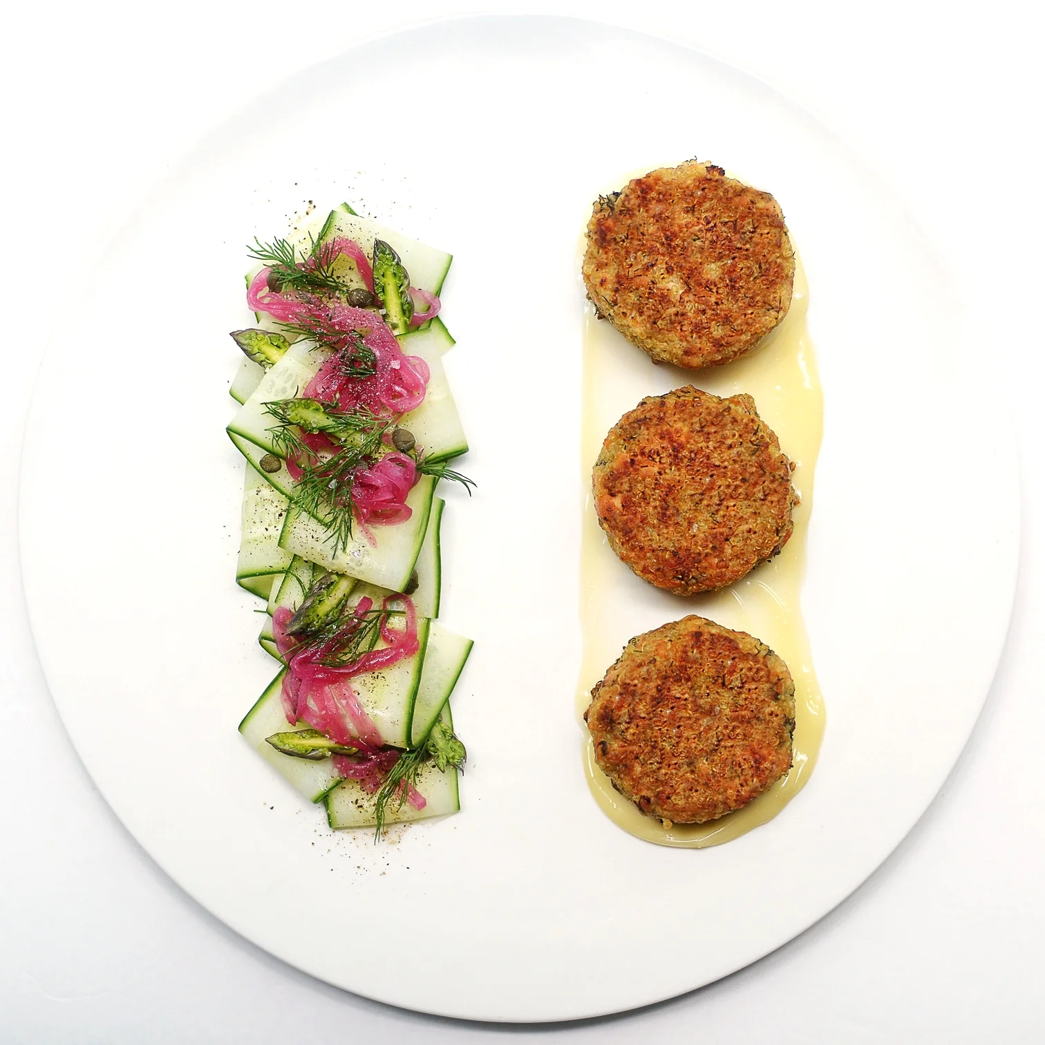 Chef Mike Ward's Salmon and Quinoa Cakes recipe with Caper Mayonnaise.