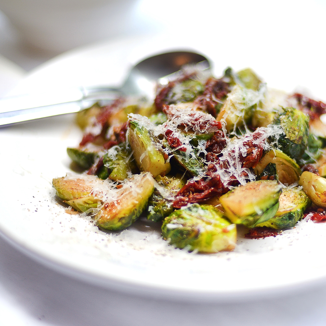 Brussel Sprouts W Sundried Tomatoes & Parmesan by Chef Mike Ward
