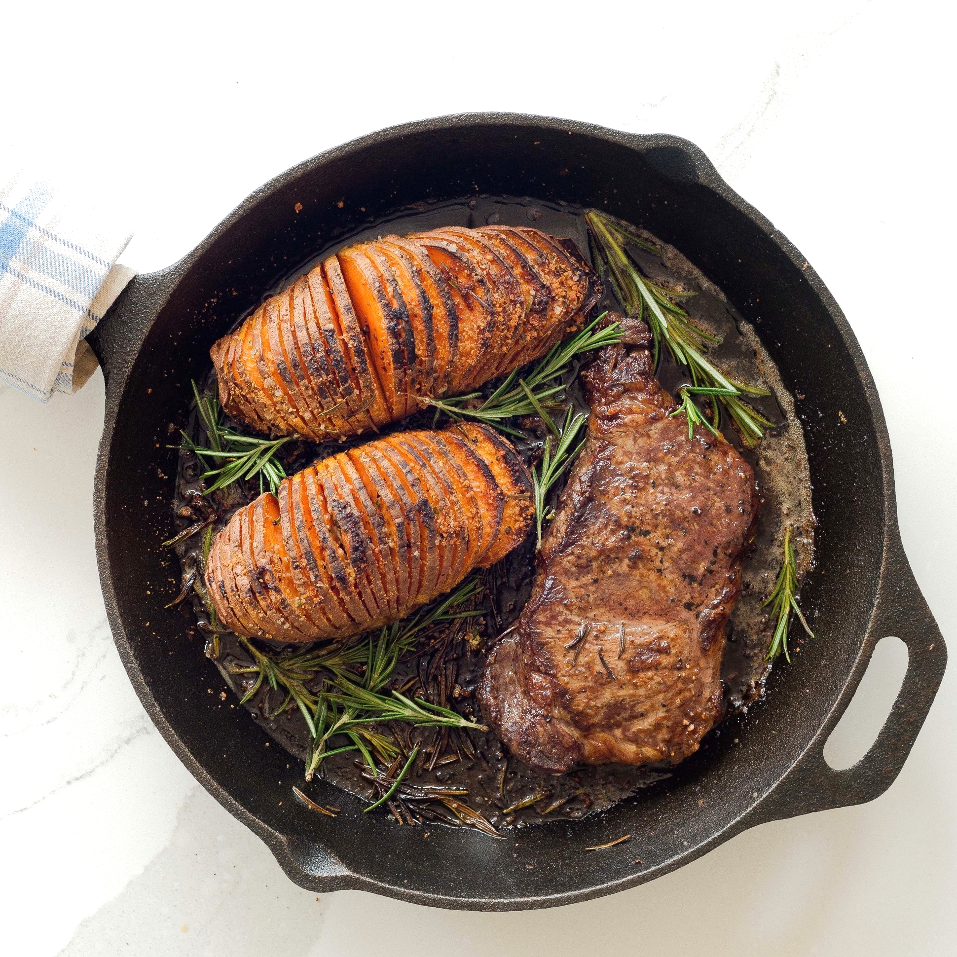 Steak & Hasselback Sweet Potatoes by Chef Mike Ward