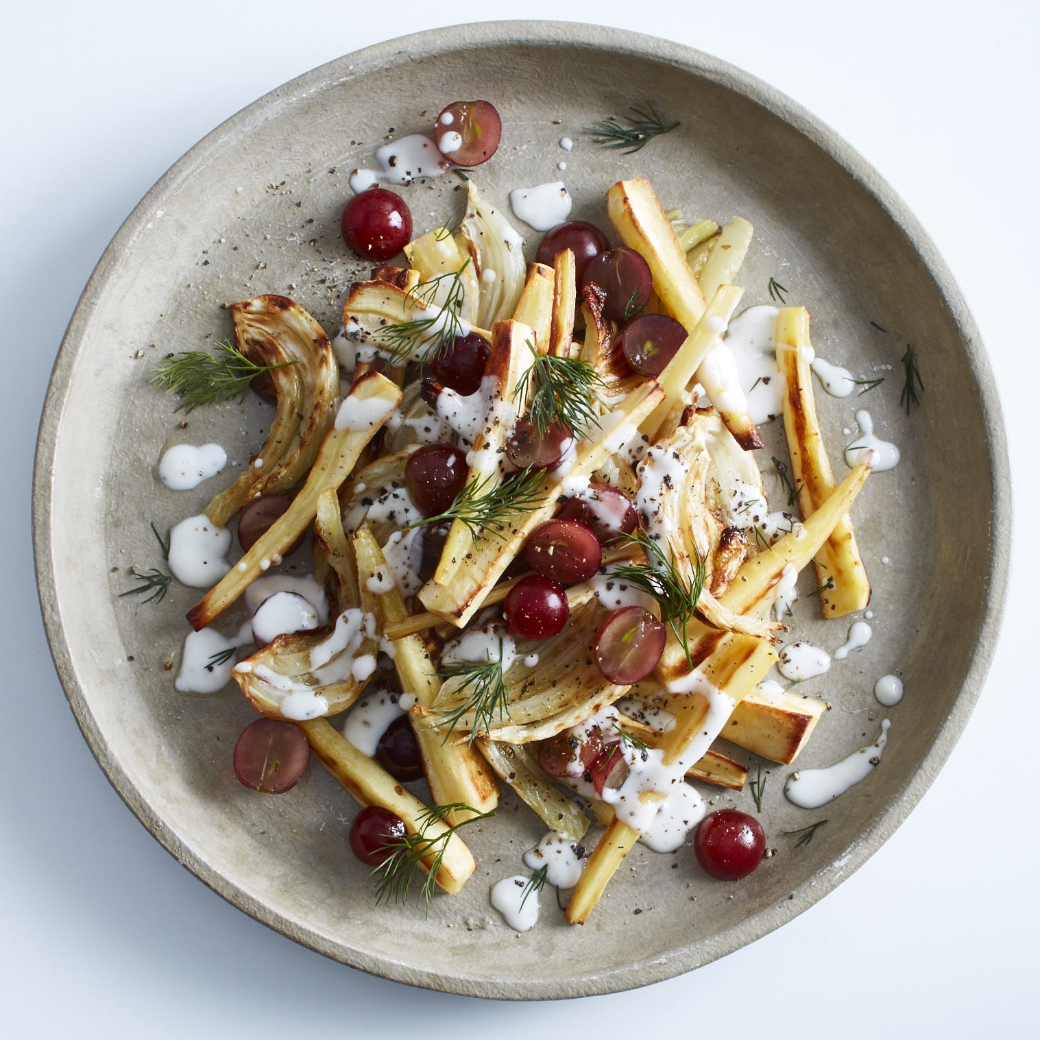 Roasted Root Veg Salad w Dill Yoghurt Dressing by Chef Mike Ward