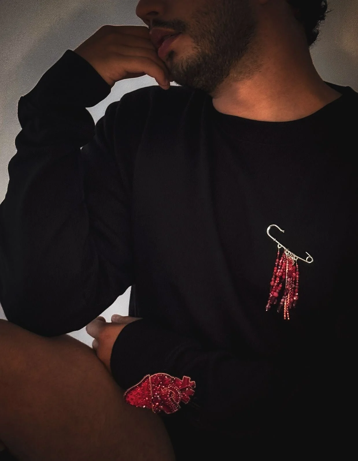 Heartbreak reimagined as art: the &ldquo;Sliced Heart&rdquo; and &ldquo;Blood Drop&rdquo; brooches are now available and limited. Crafted for those who dare to wear their story&mdash;boldly, fearlessly, beautifully. Every bead, every shimmer is a rem