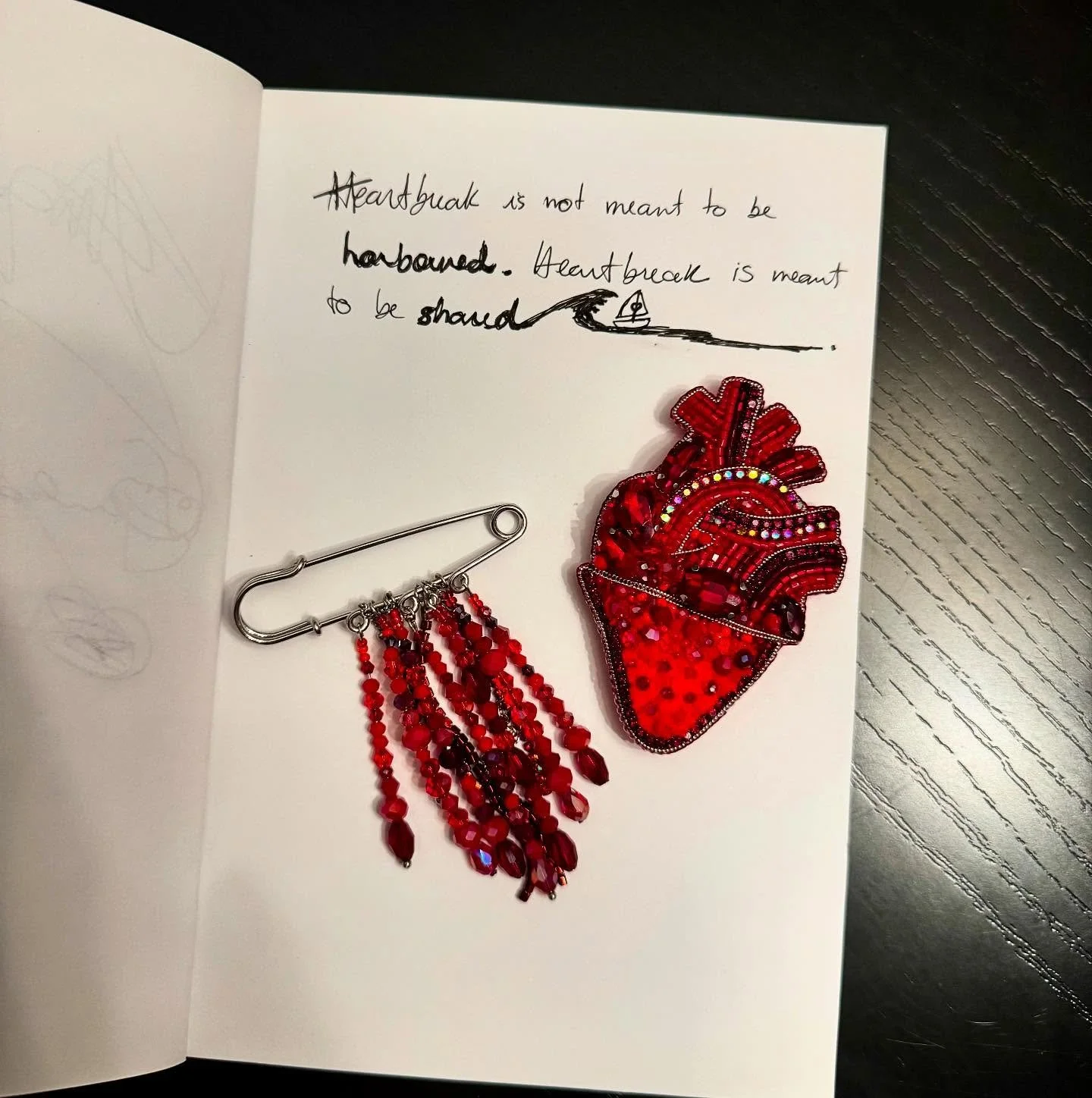 &ldquo;Heartbreak is not meant to be harboured. Heartbreak is meant to be shared.&rdquo; 🫀 

Our limited brooches will drop soon! You can get them on their own or pair them with our E-Motion&bull;AL sweatshirt 😉
Let&rsquo;s heal together X
&bull;
&