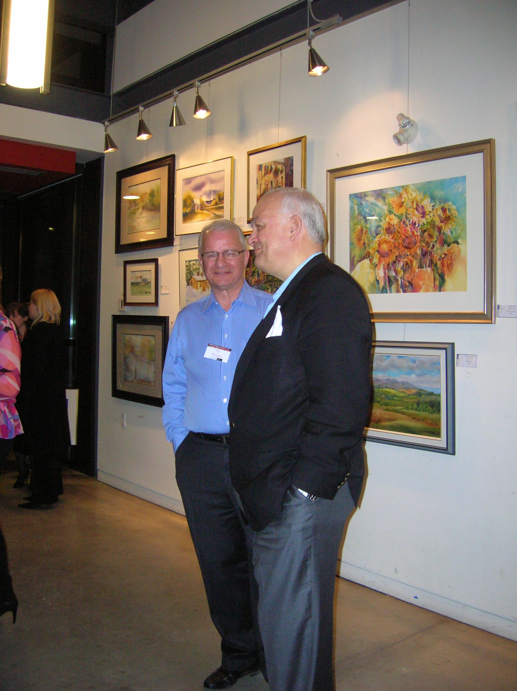 Pat and his brother visit at the show