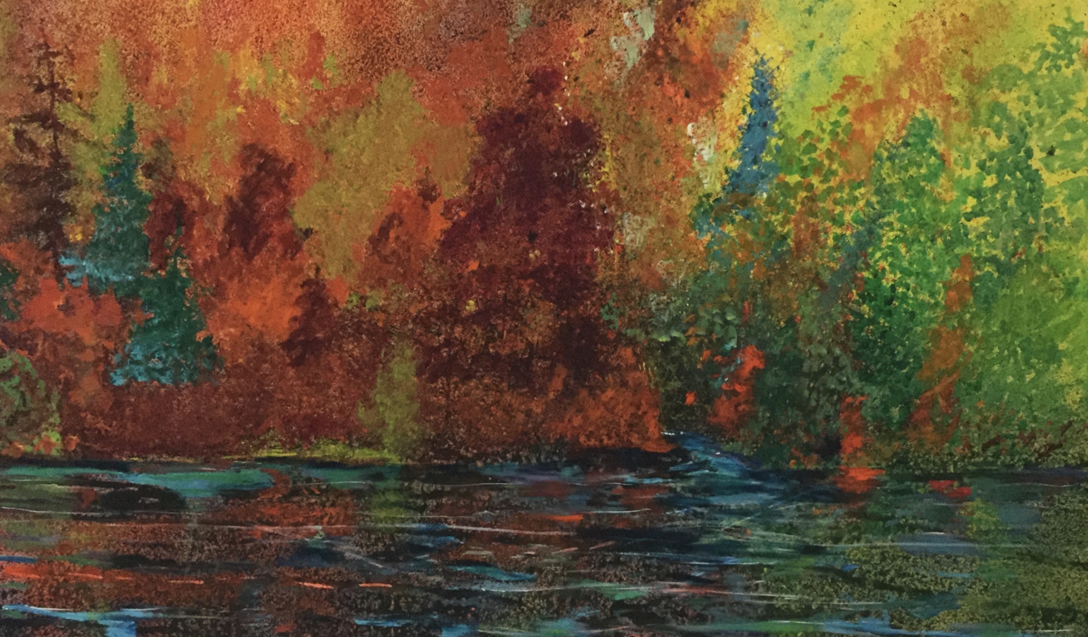 river tunes, 36x54, oil on canvas
