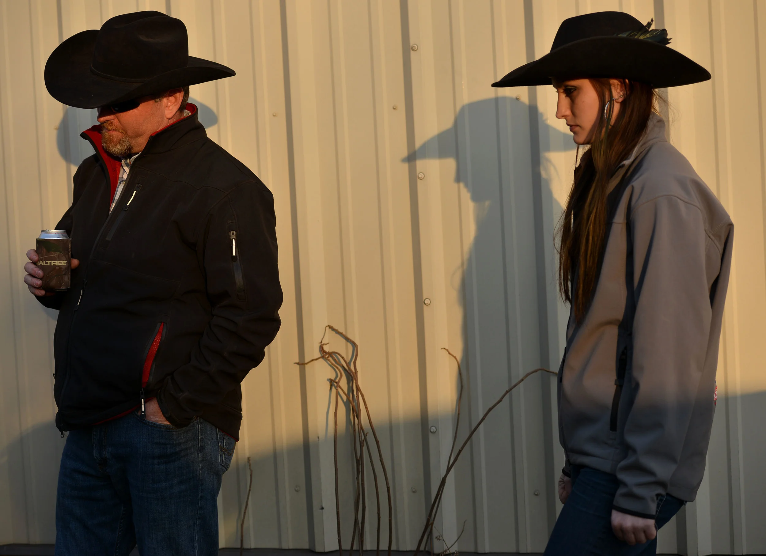   Amee&nbsp;Riley, 19, stands with her dad, Bob Riley, shortly before a barrel racing competition in Eldon, Mo. Bob likes to keep Amee company at rodeos, which they attend almost every weekend in the summertime. "He doesn't like me to go by myself," 