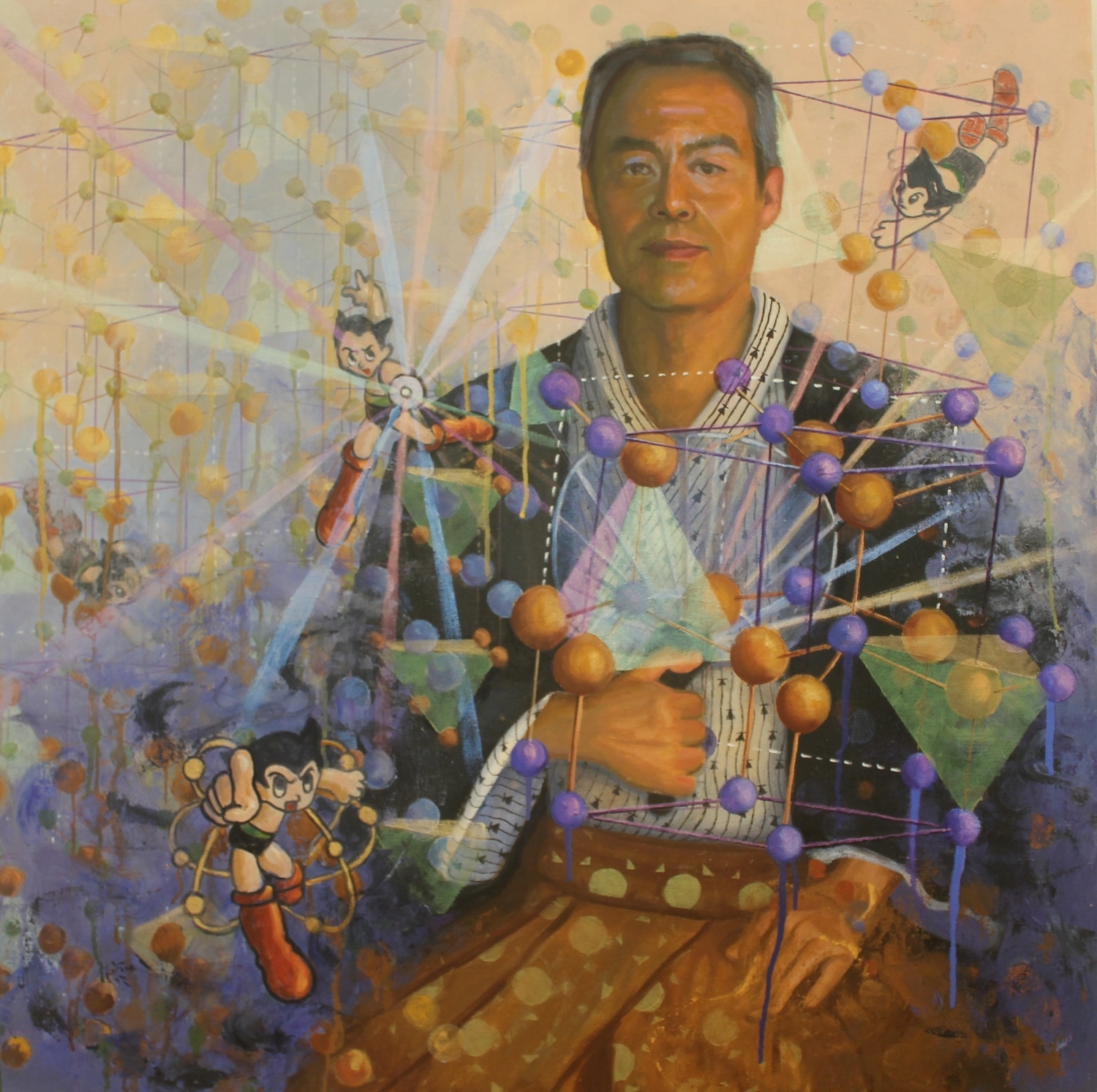  Shuji Nakamura, Nobel Prize Physics 2014, oil on canvas, 30x30