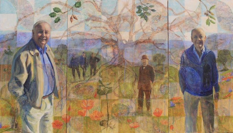 Erik and Hans Gregersen, Mixed Media Triptych, 24x42