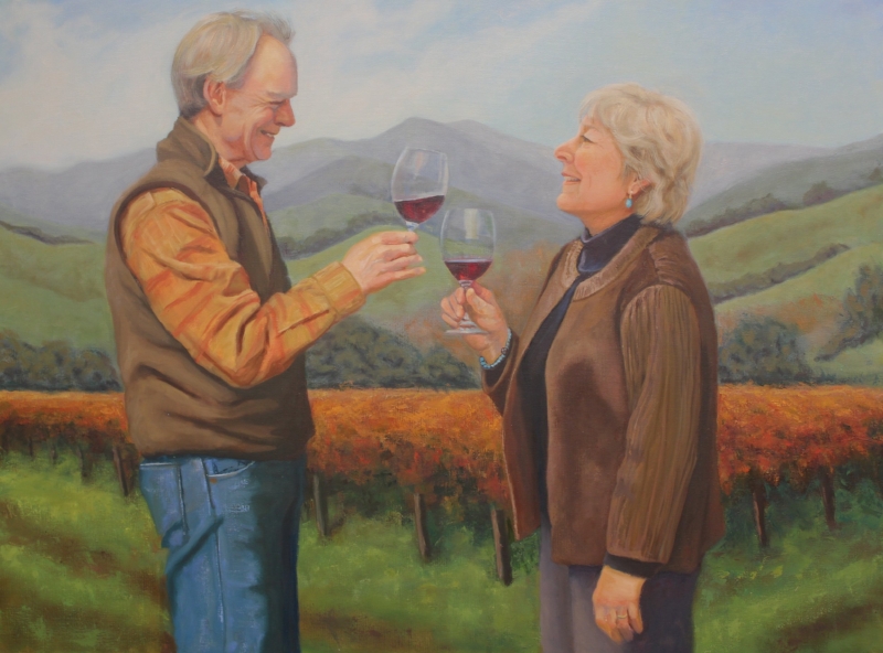 Richard and Thekla Sanford, oil on canvas, 24x30, by Holli Harmon