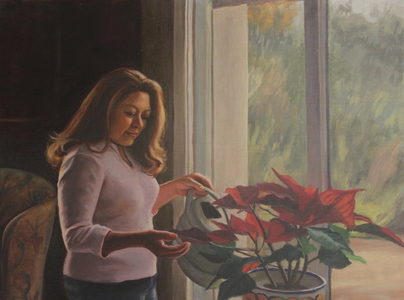 Genoveva Gonzalez, oil on linen, 18x24, by Holli Harmon