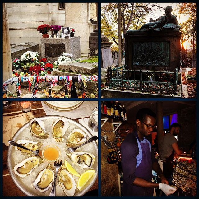 Day #2 Cocktails and Curiosities Paris Research - Great day at P&egrave;re Lachaise Jim Morrison &amp; Gericault shown here. Tip#1 - WEAR FLATS  Post tour dinner @ the Fabulous Mary Celeste !! Highly recommend! #paris #cocktailsandcuriosities #maryce