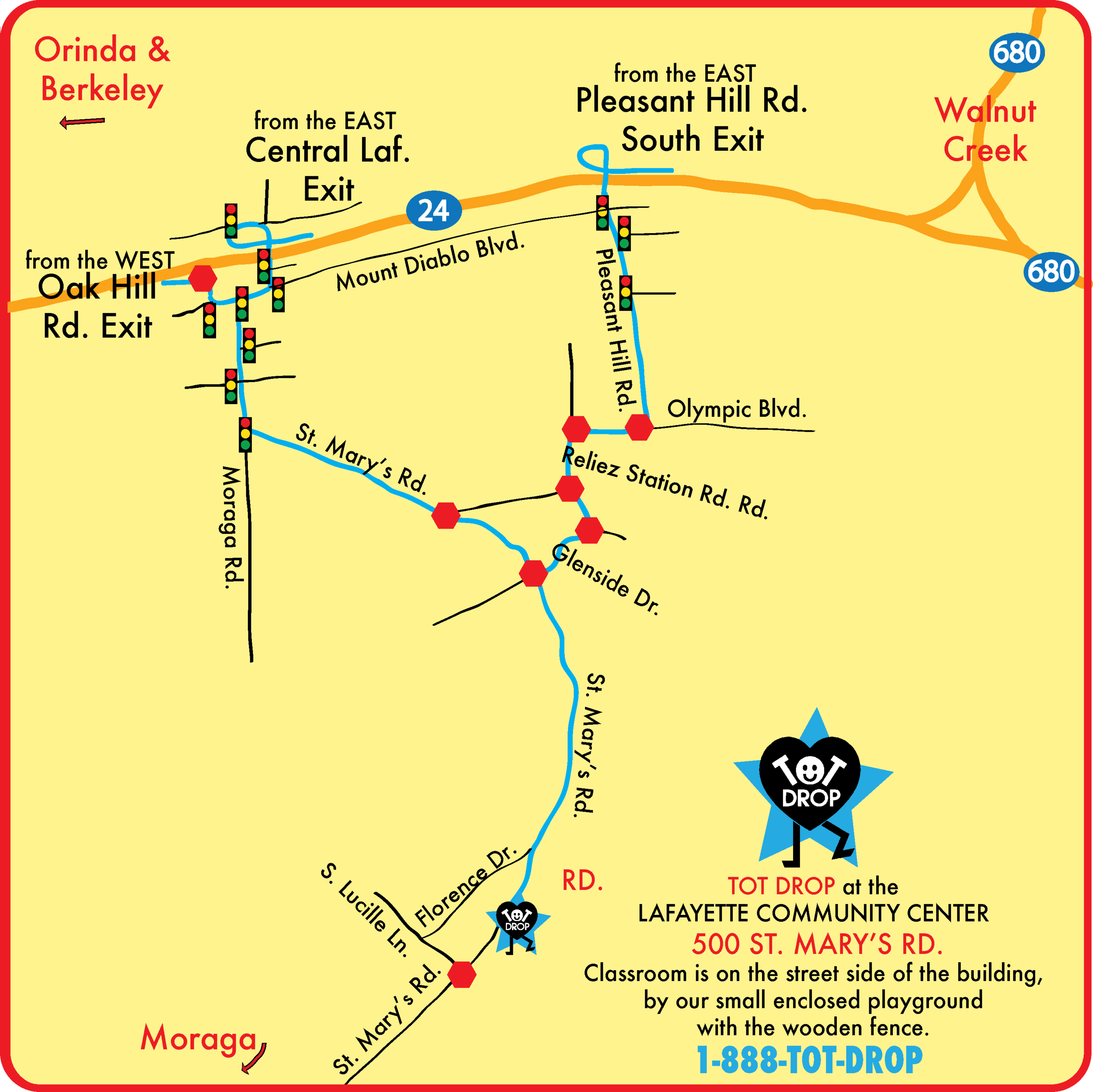  FOLLOW a BLUE line. Click to enlarge map..