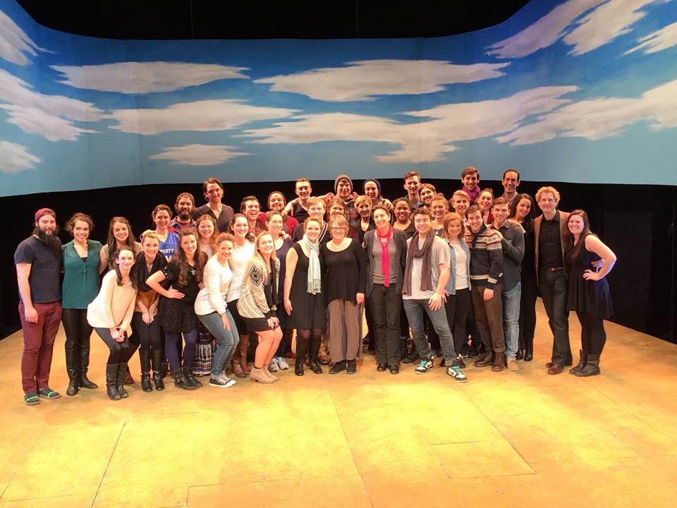 with the cast and creative team of O Pioneers! at Marymount Manhattan College