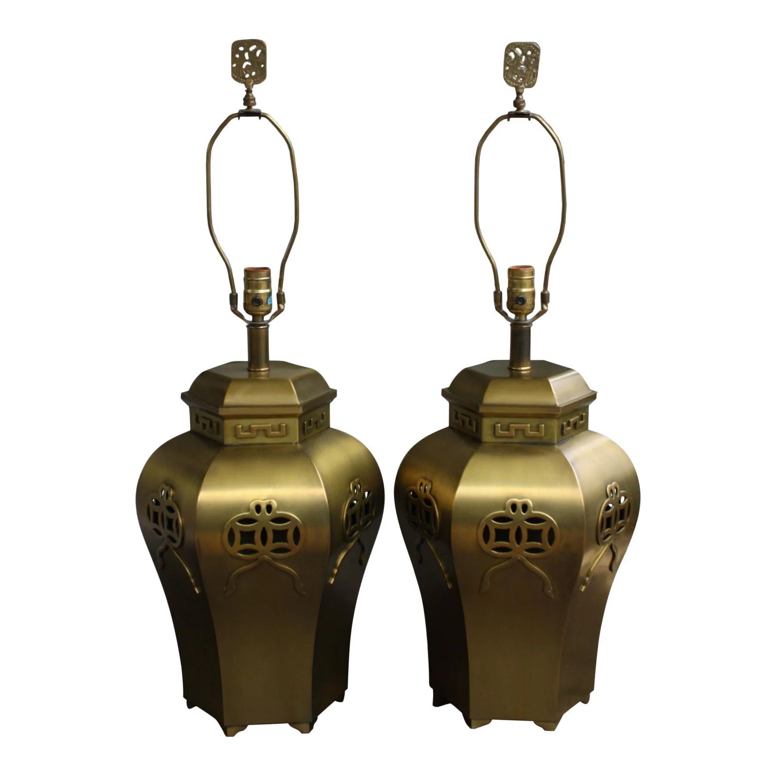 brass ginger jar lamps