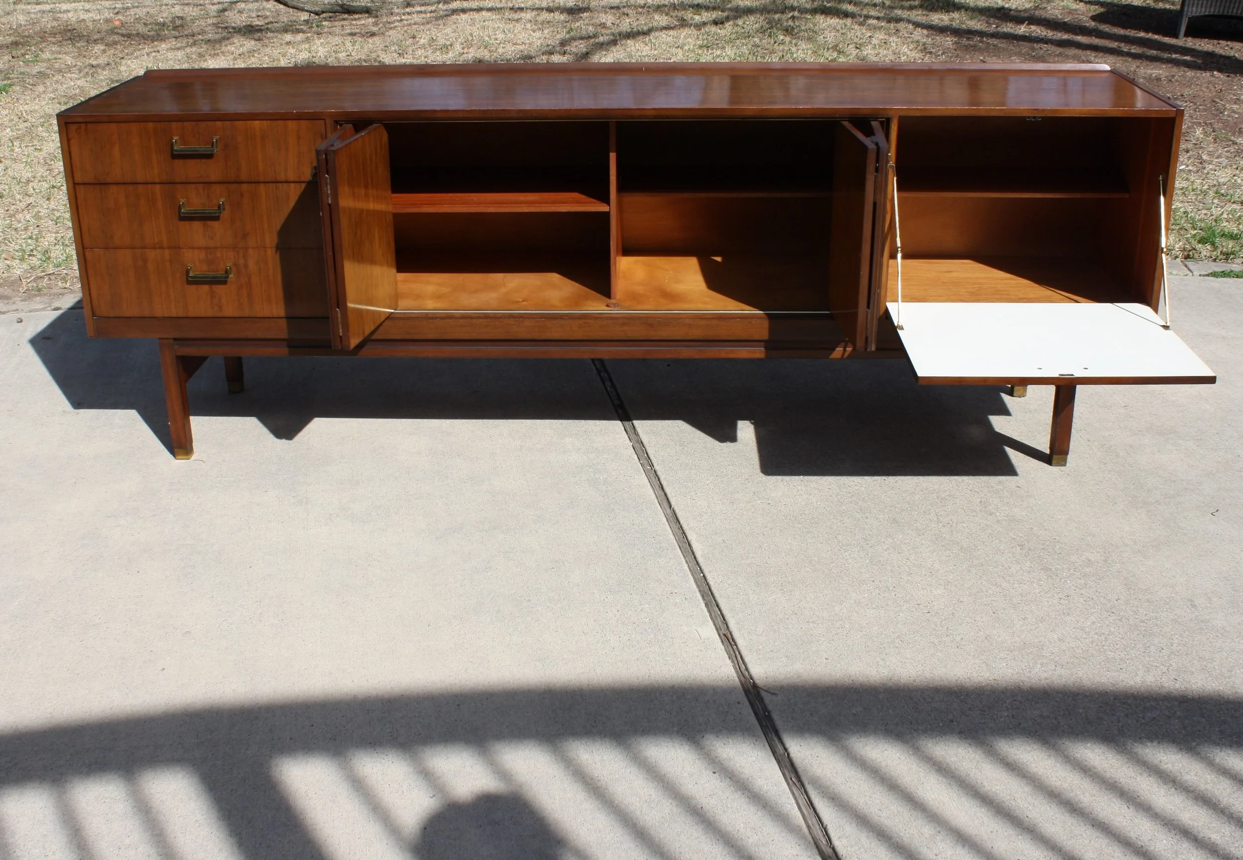 Mid Century Teak Brass Sideboard By G Plan E Gomme Jackson Kline