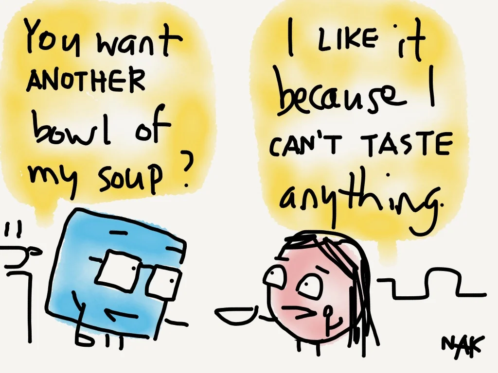 Slightly sick compliment