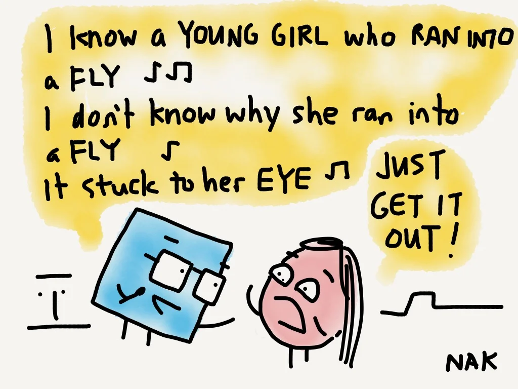 To the tune of "I Know an Old Lady"