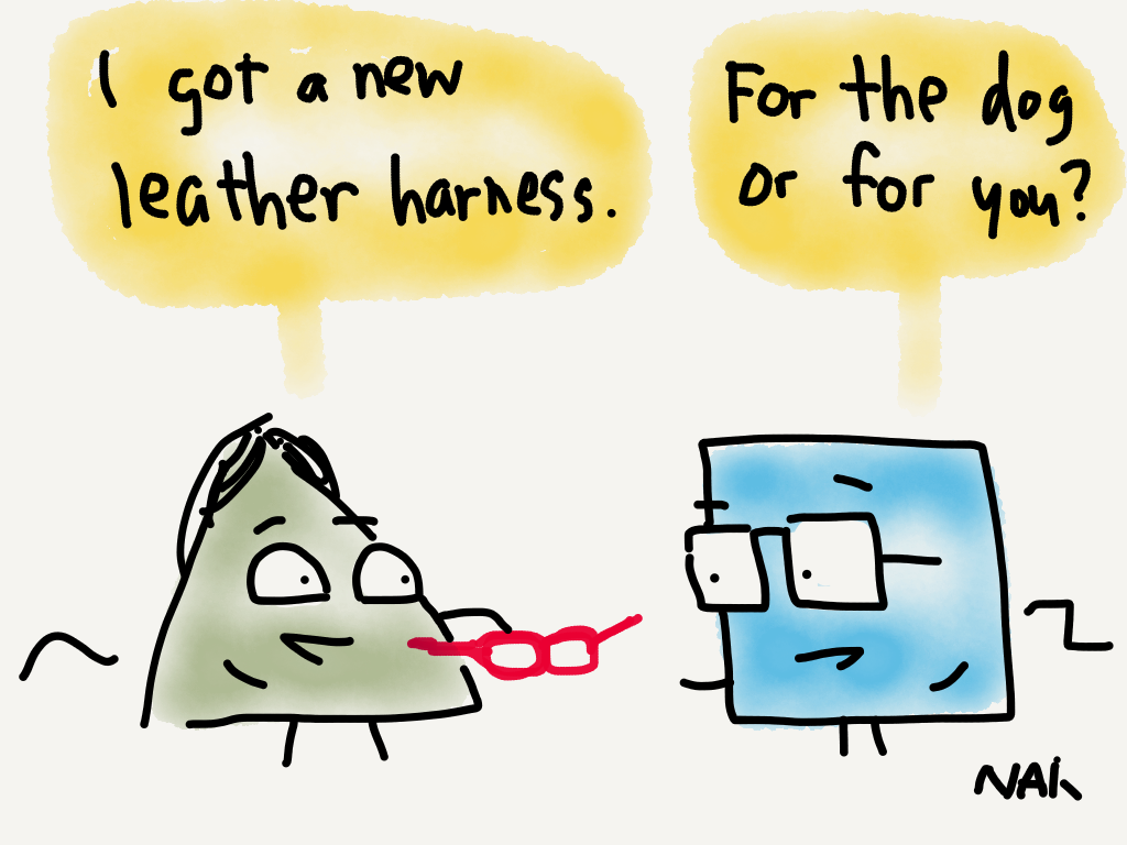 Accessorizing #dog #leather #cartoon