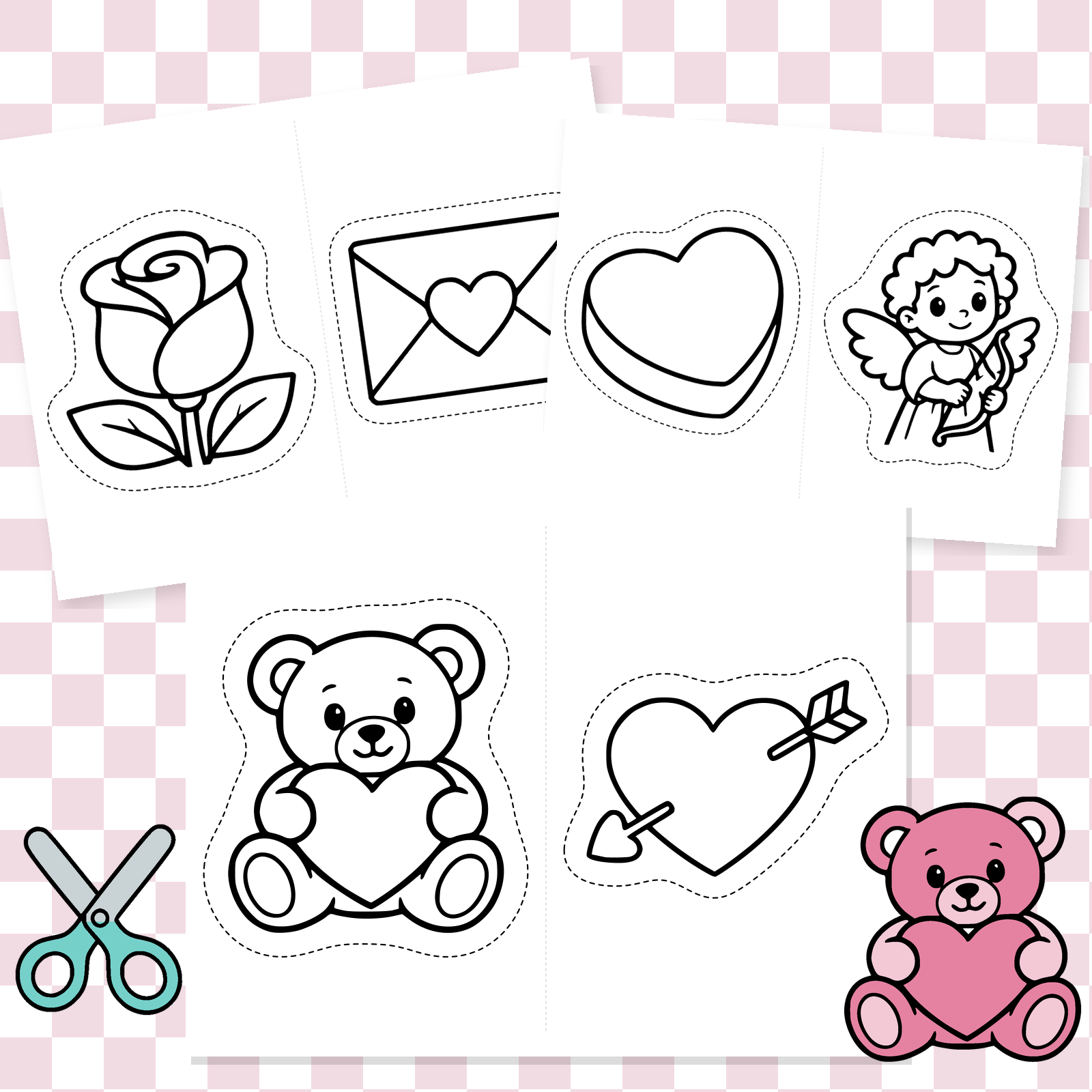 Valentines-Color & Cut.