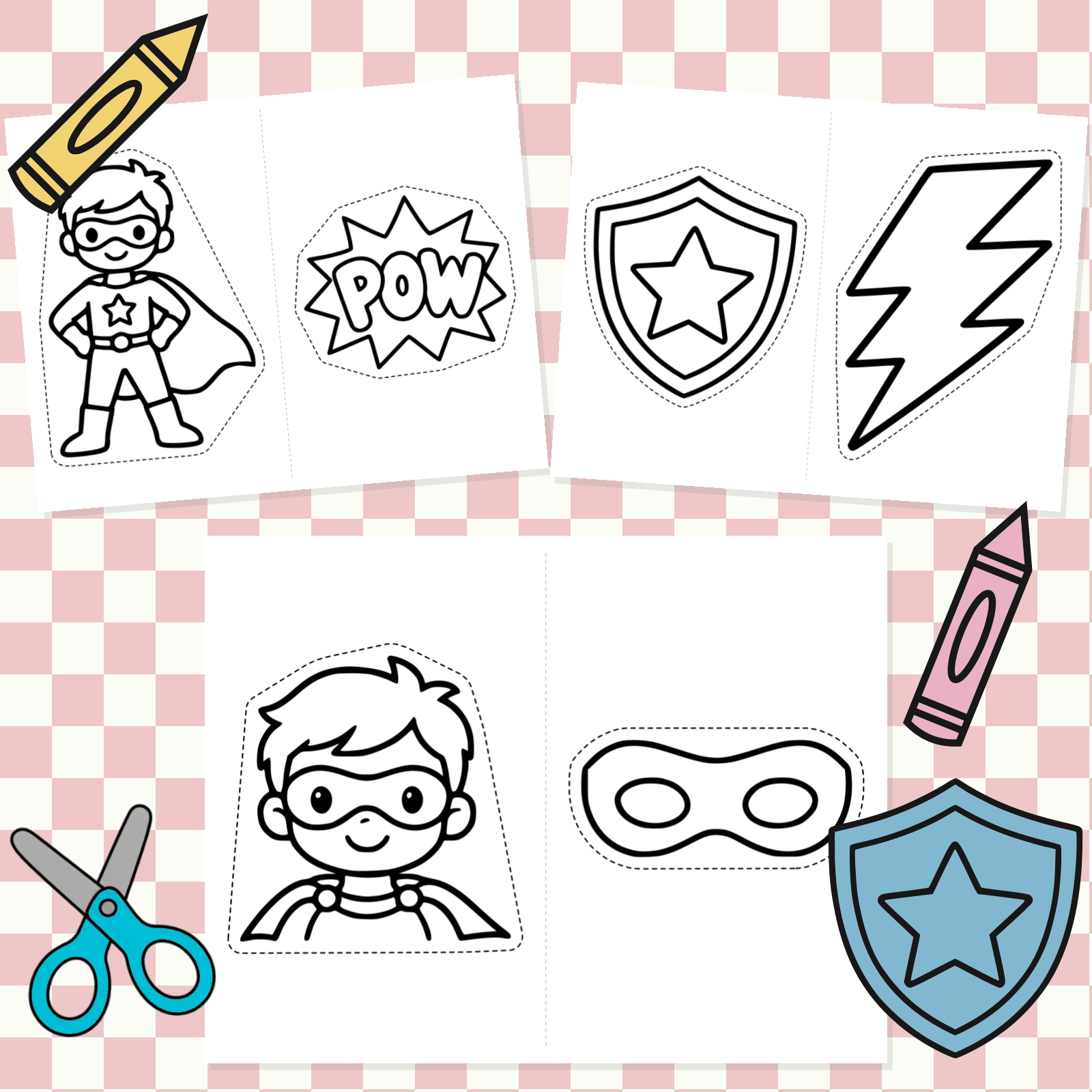 Color & Cut-Superheroes.