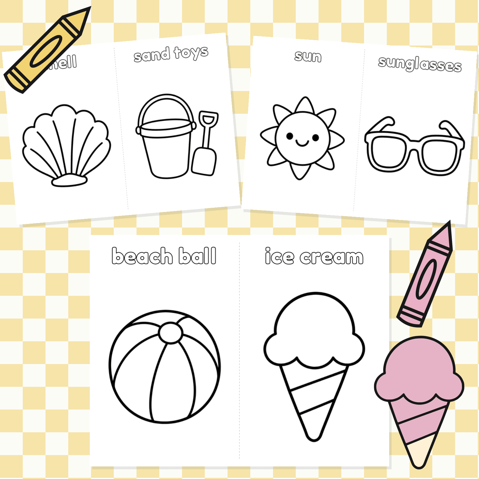 Simple Coloring Pages – Summer