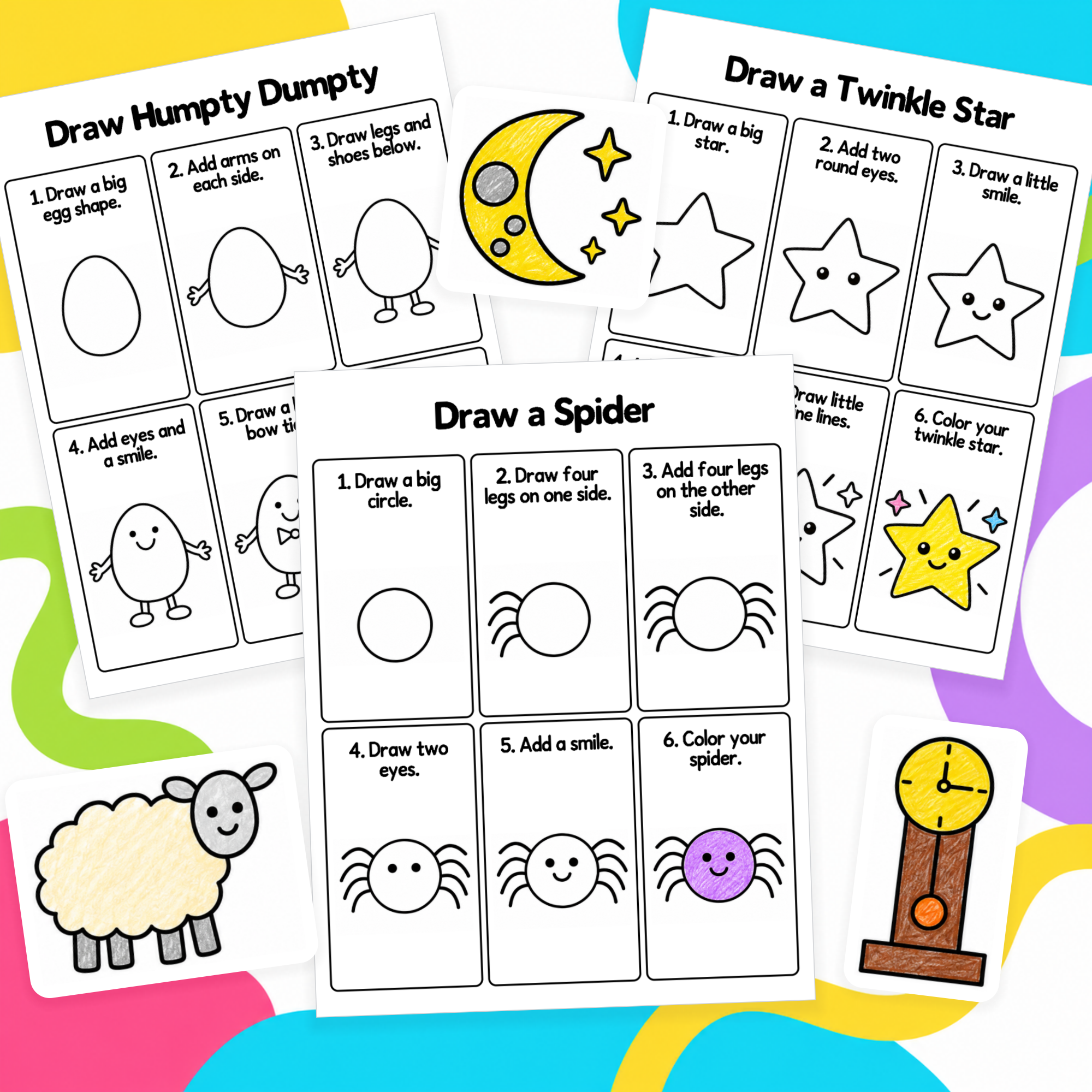 Nursery Rhymes Directed Drawings