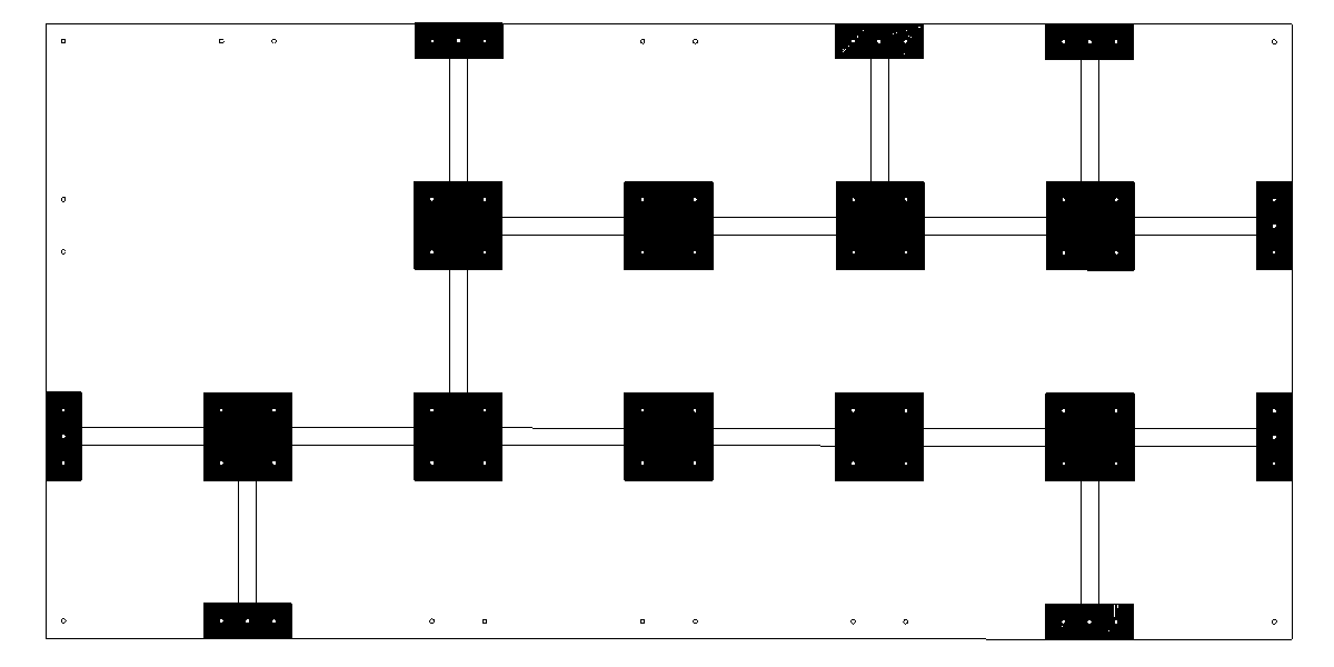 Rear view of connector plates on tiles