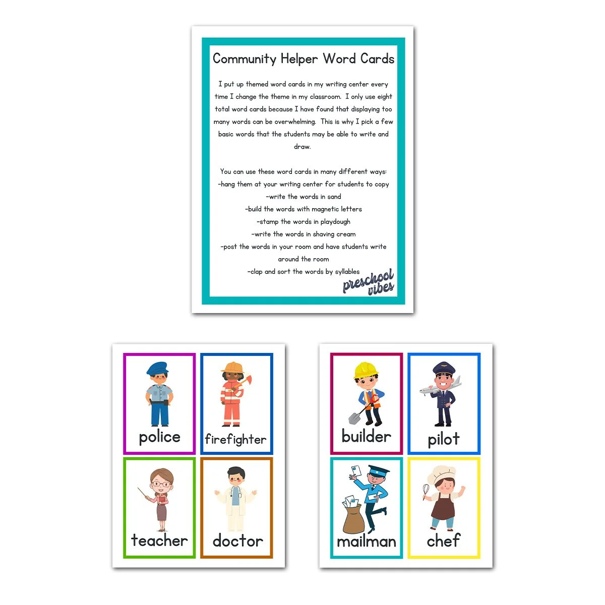 Community Helper Word Cards