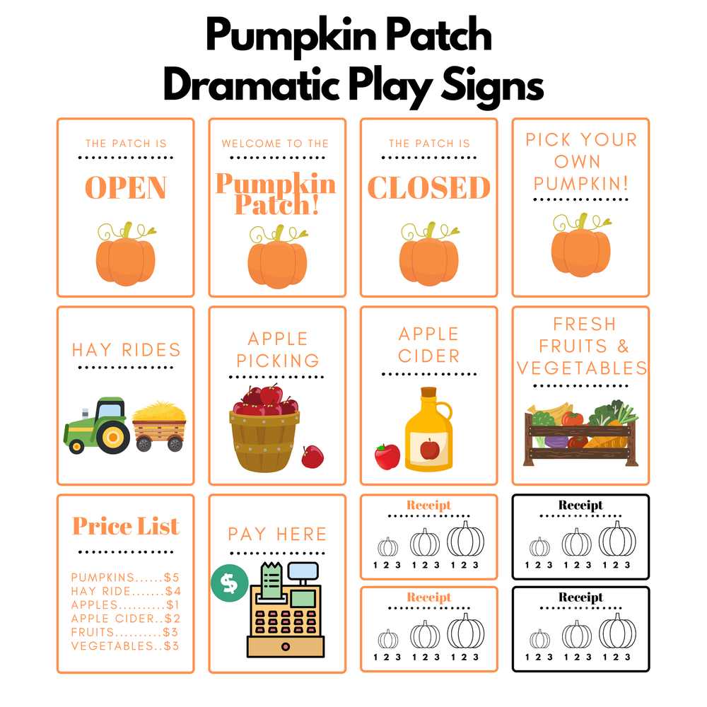 Pumpkin Patch Dramatic Play Signs — Preschool Vibes pumpkin-patch-dramatic-play-signs-preschool-vibes