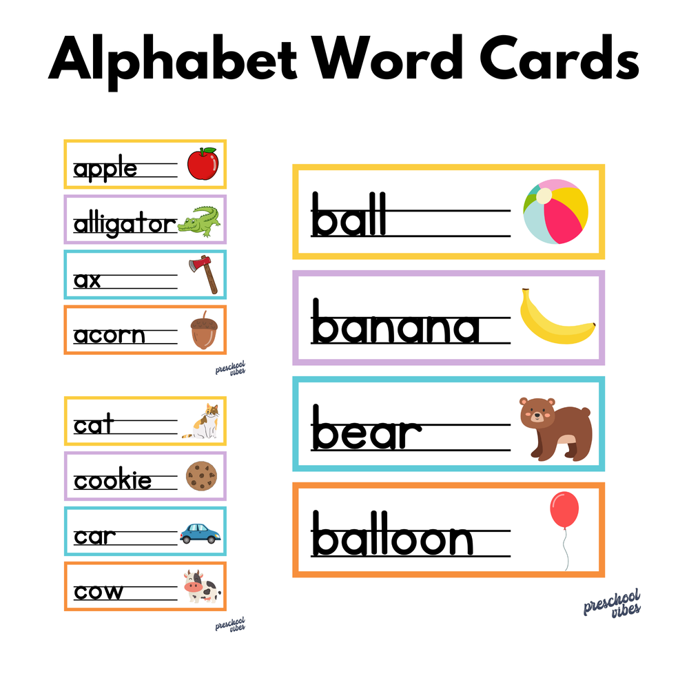 Alphabet Words For Letters