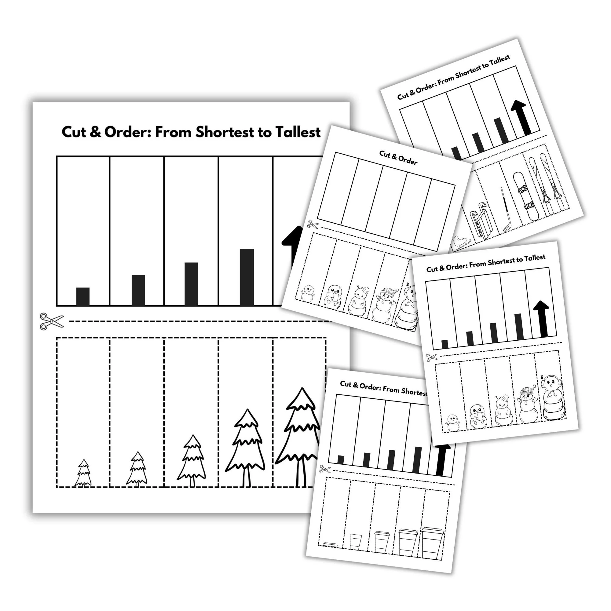 Cut & Order: From Shortest to Tallest - Winter