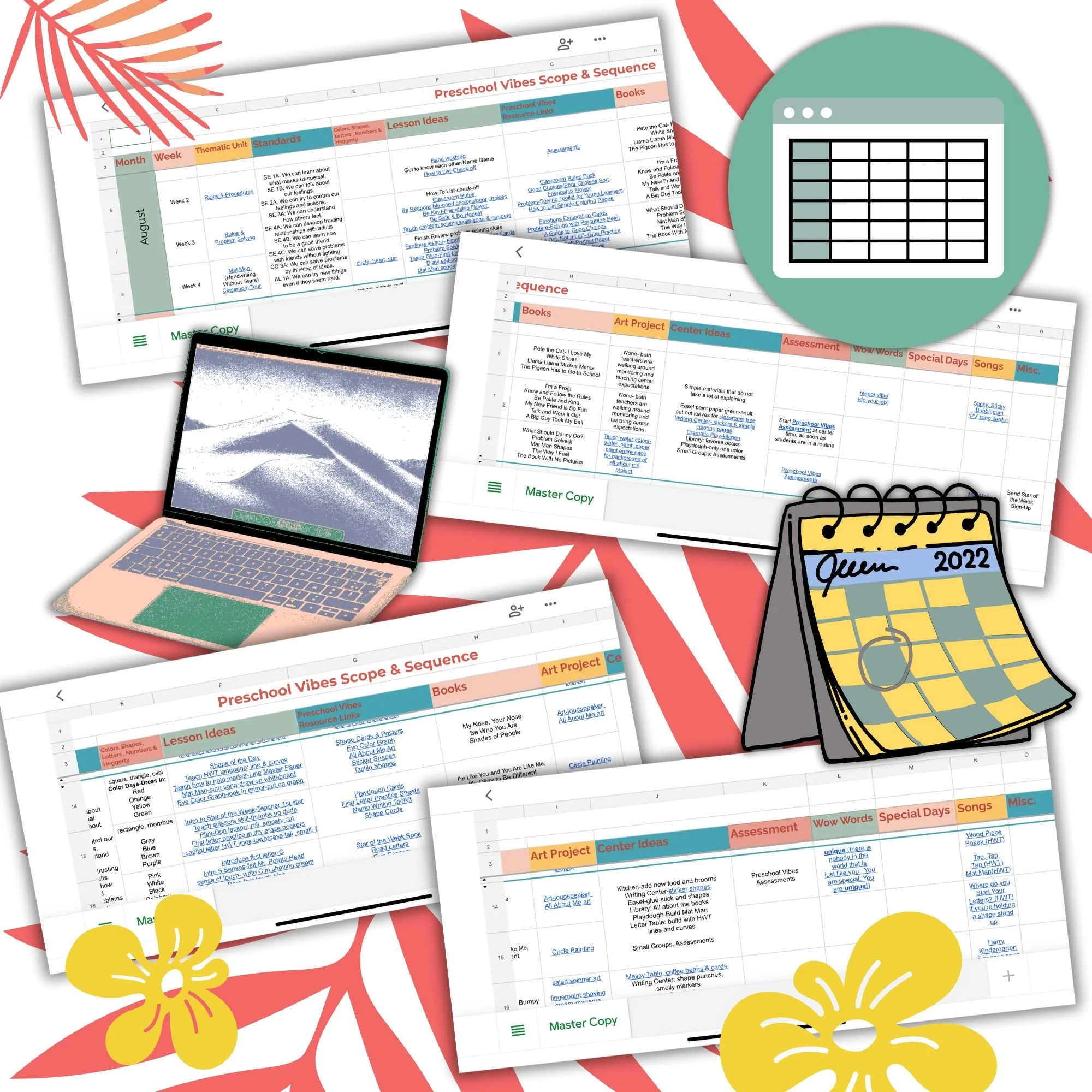 Preschool Vibes Scope &amp; Sequence: Your Yearly Roadmap to Intentional Teaching