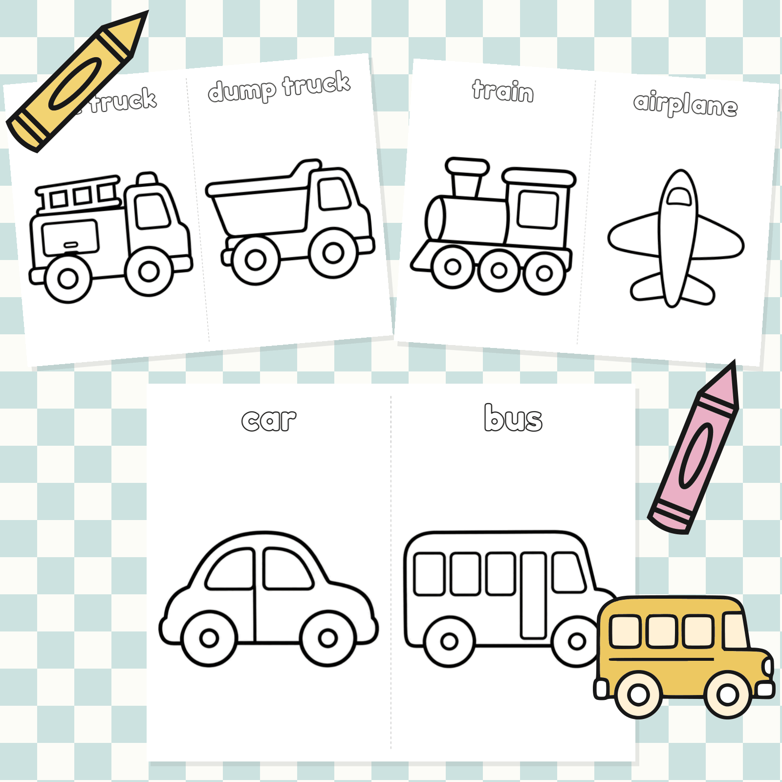 Transportation-Simple Coloring Pages.