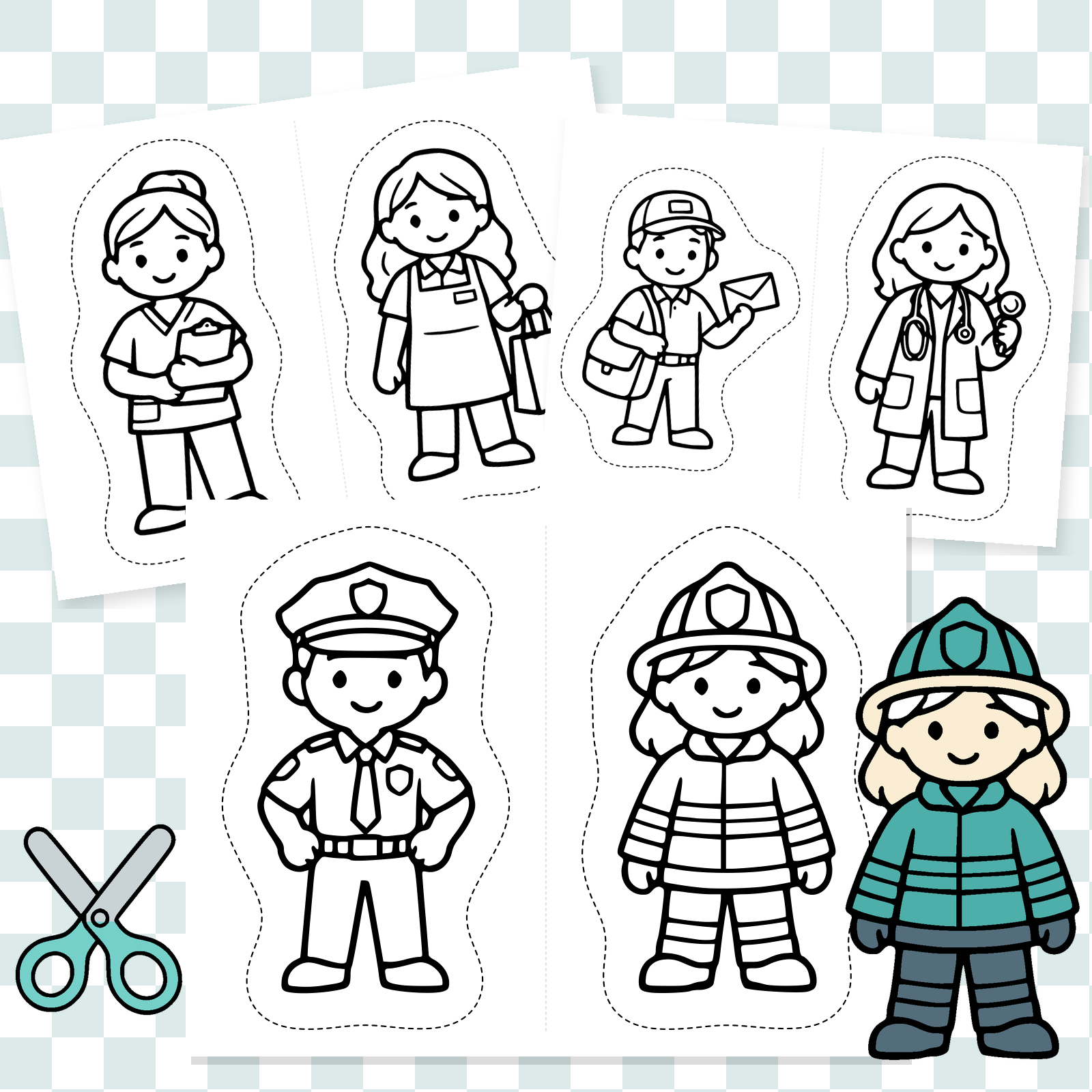 Community Helpers Color & Cut.