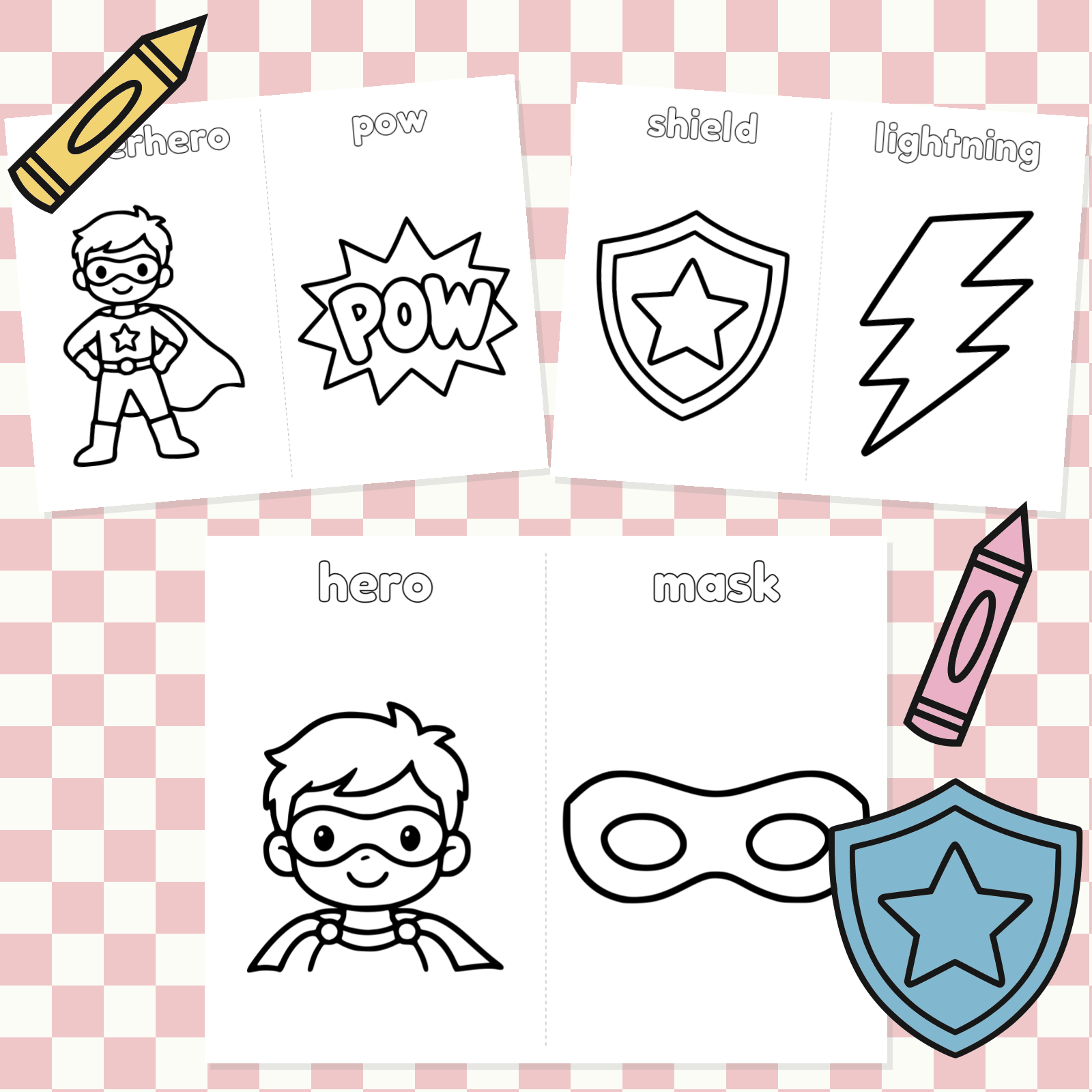 Superheros-Simple Coloring Pages.