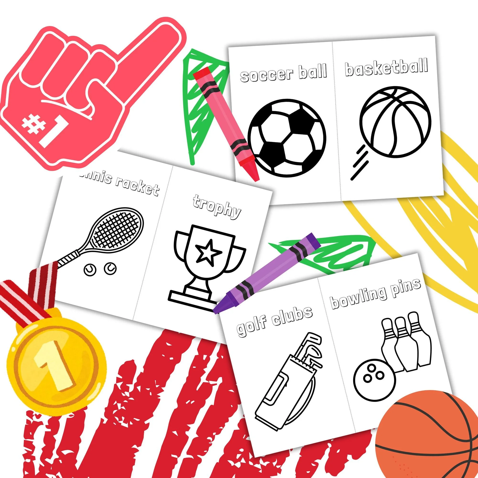 Simple Coloring Pages - Sports