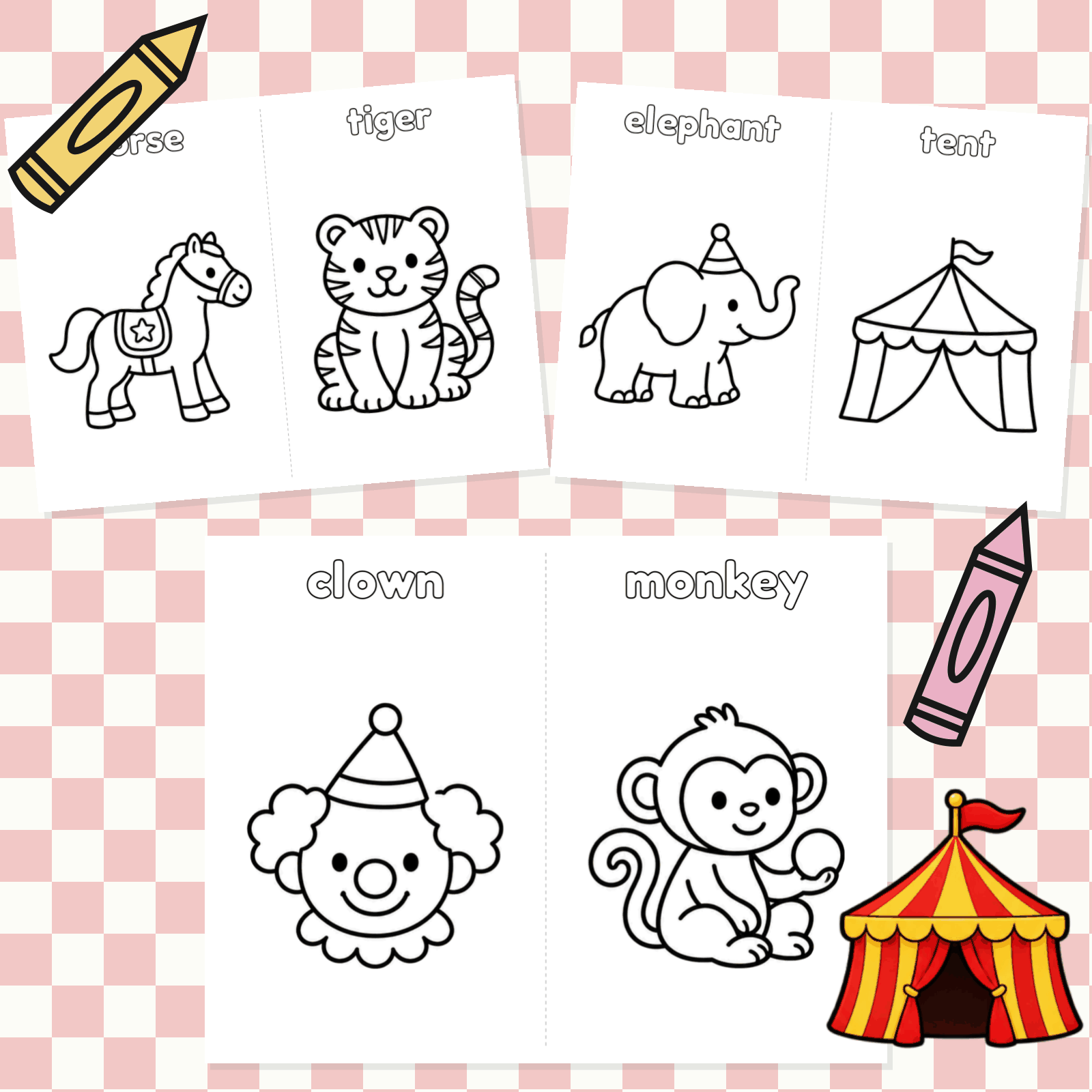 Simple Coloring Pages - Circus