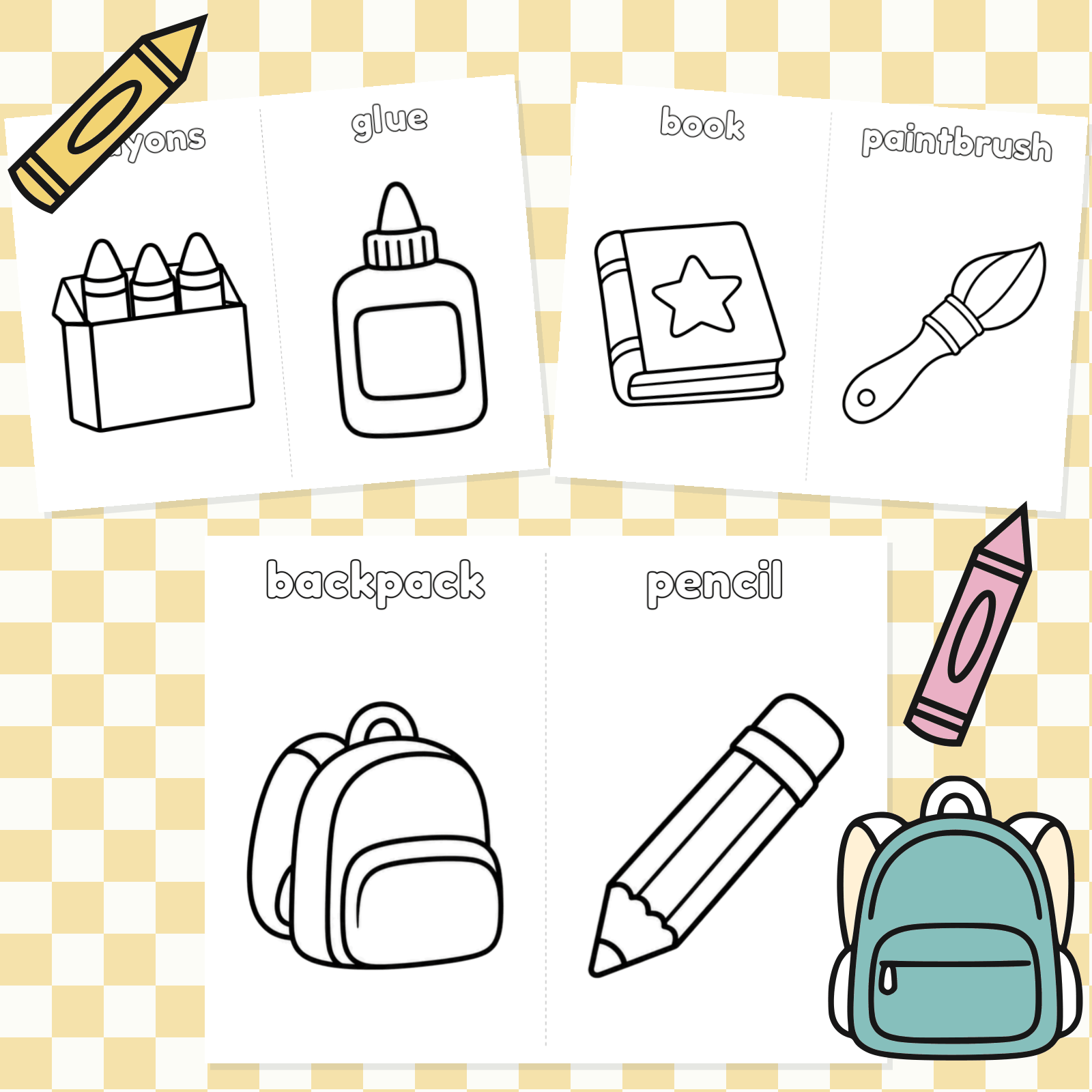School-Simple Coloring Pages.
