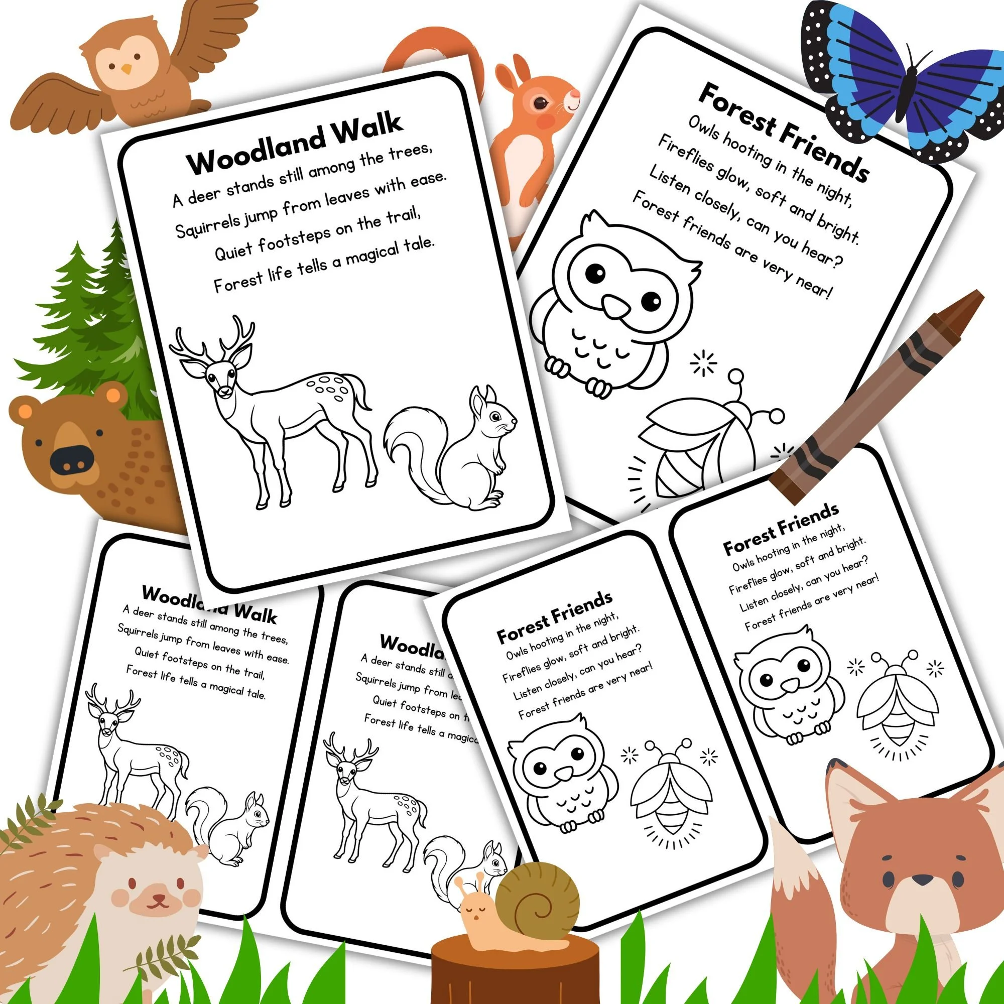 Color & Poem- Forest Animals