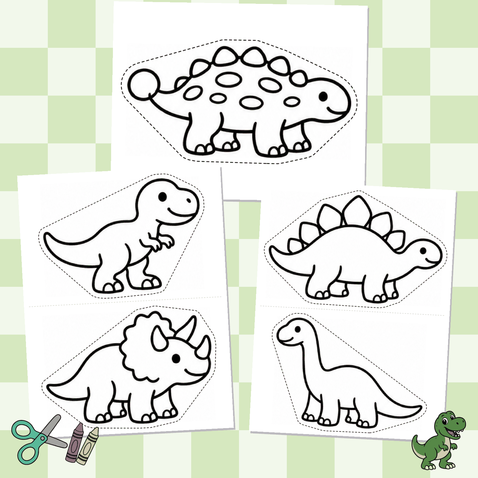 Dinosaurs-Color & Cut.