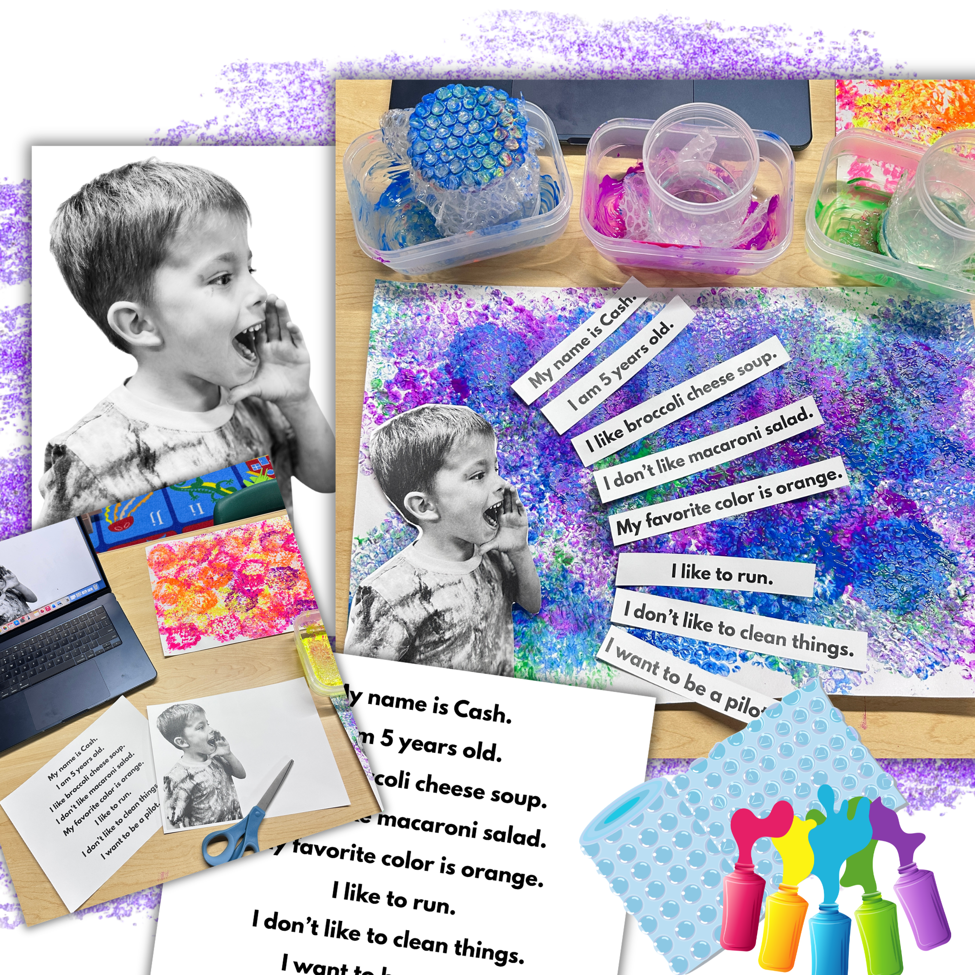 All About Me Bubble Art