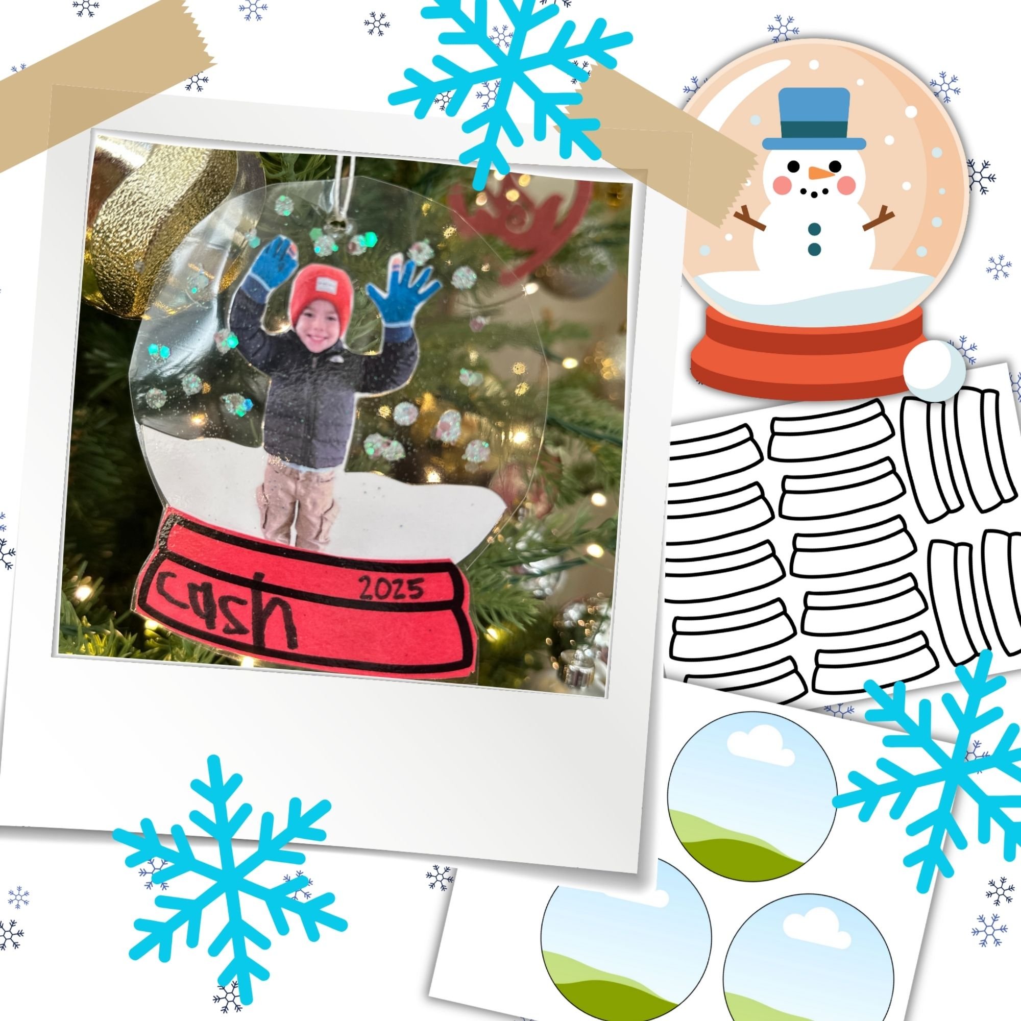 Snow Globe Ornament-Editable in Canva Pro