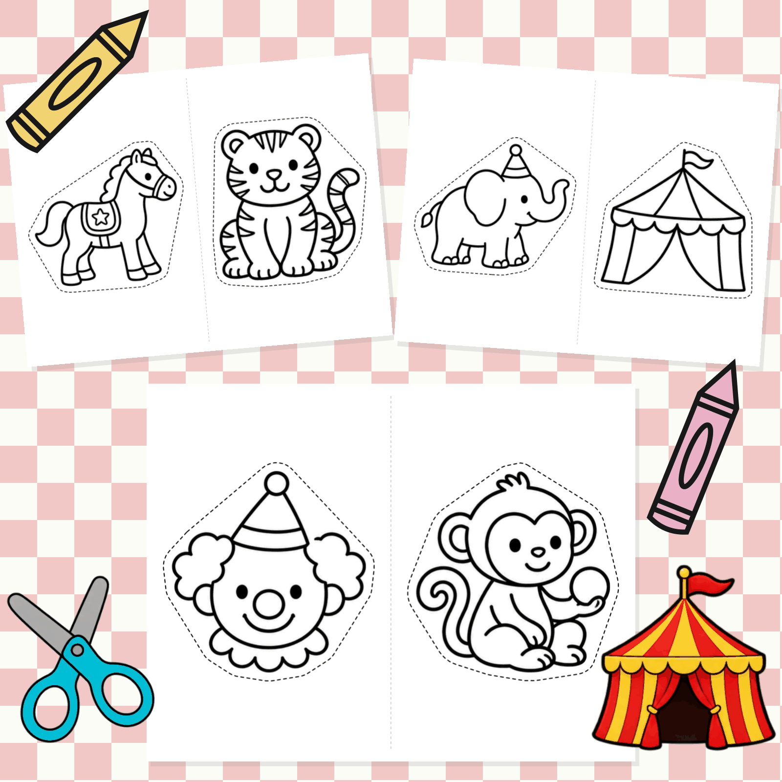 Circus- Color & Cut.