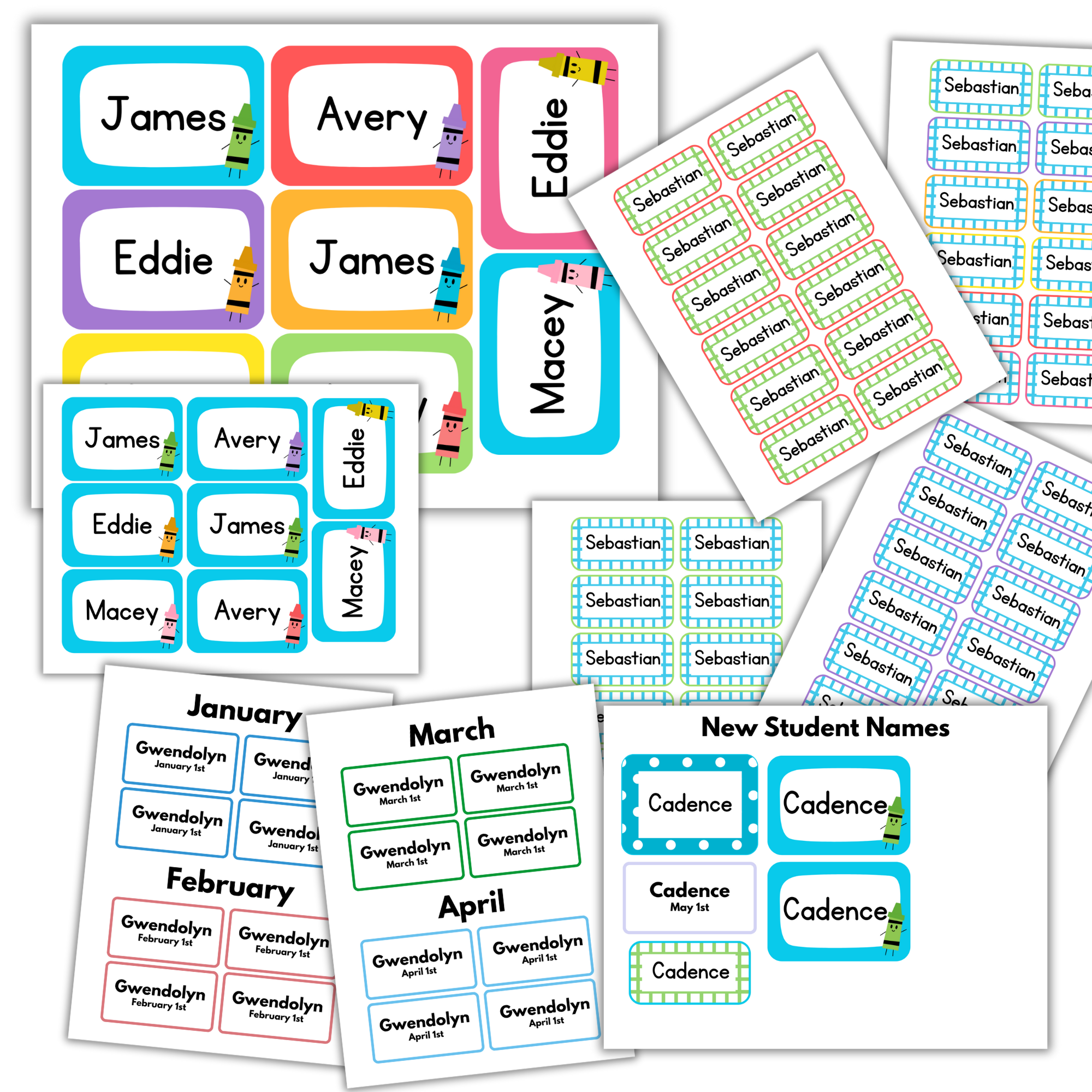 All-in-One Editable Name Tags (Canva Pro)