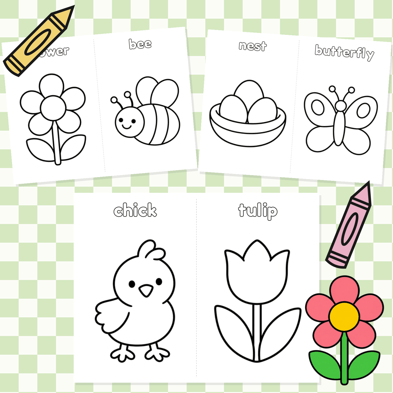 Simple Coloring Pages for Little Hands – Spring