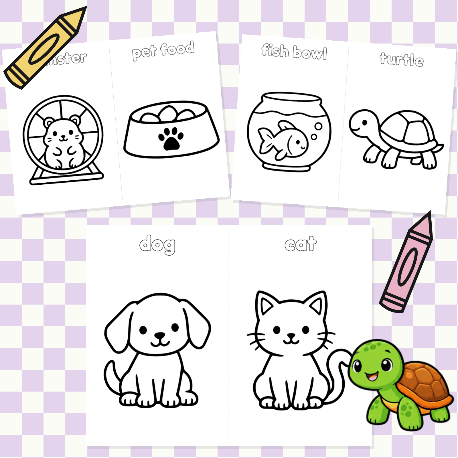 Simple Coloring Pages - Pets