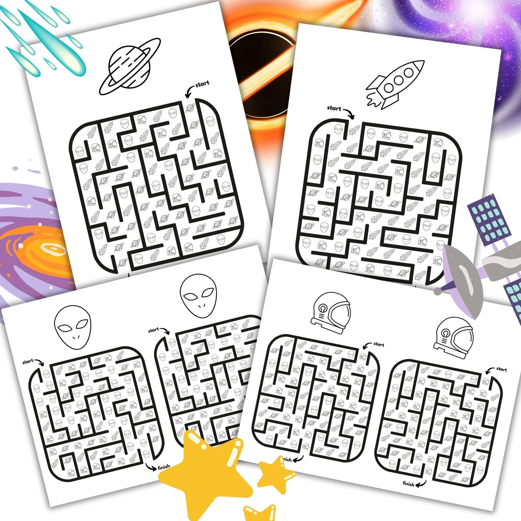 Fine Motor Mazes-Space-