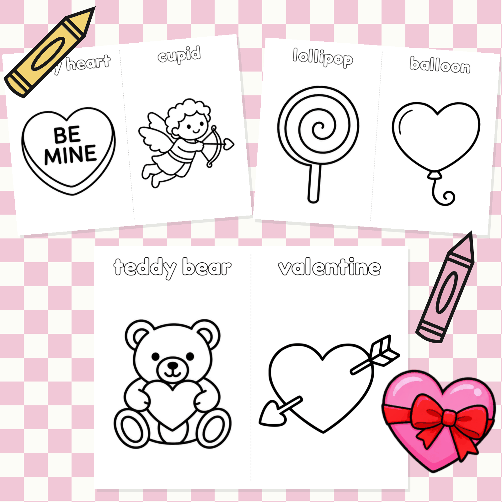 Valentines-Simple Coloring Pages.